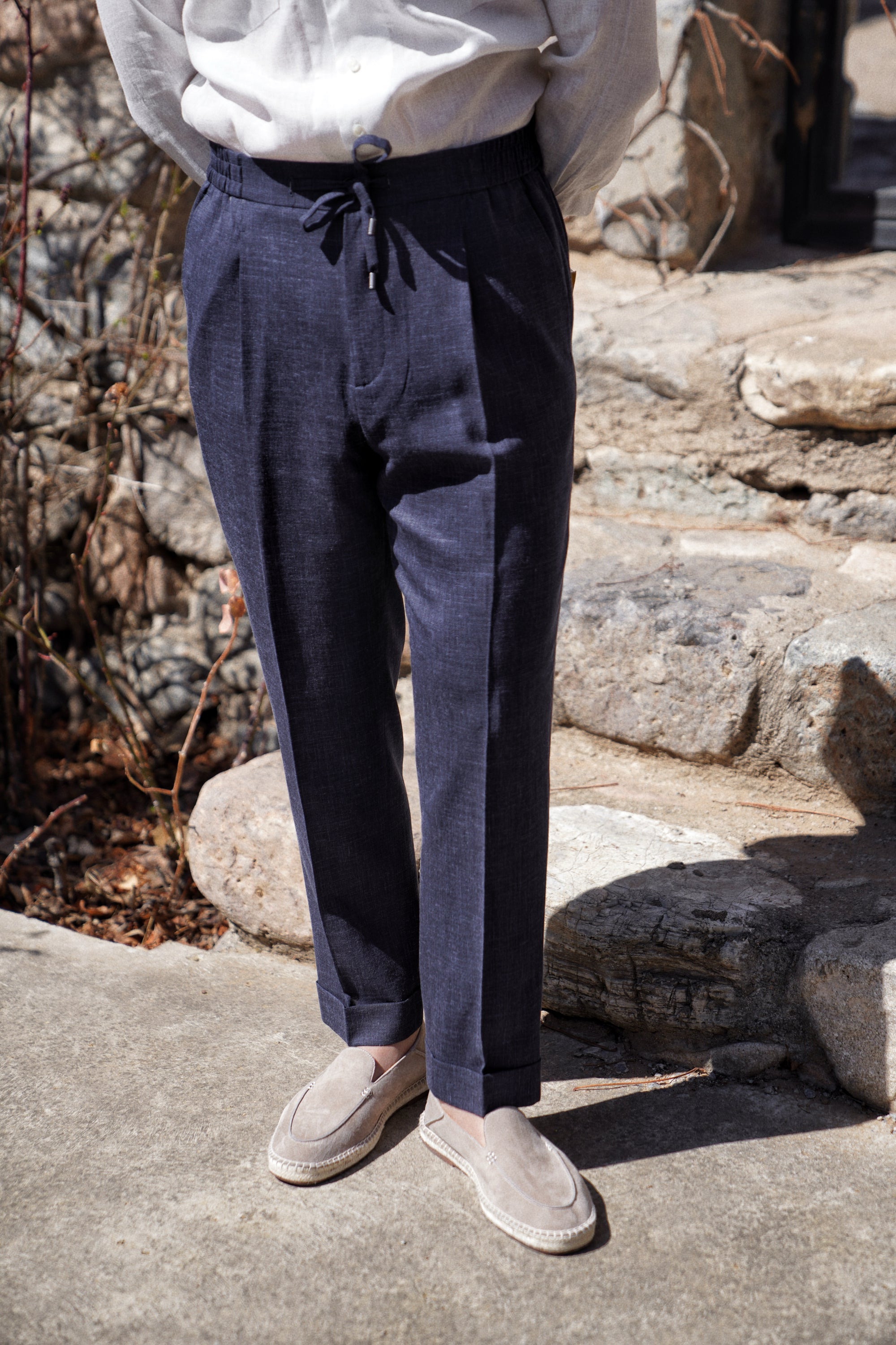 Silk Linen Wool Drawstring Trousers #733 #735 #737