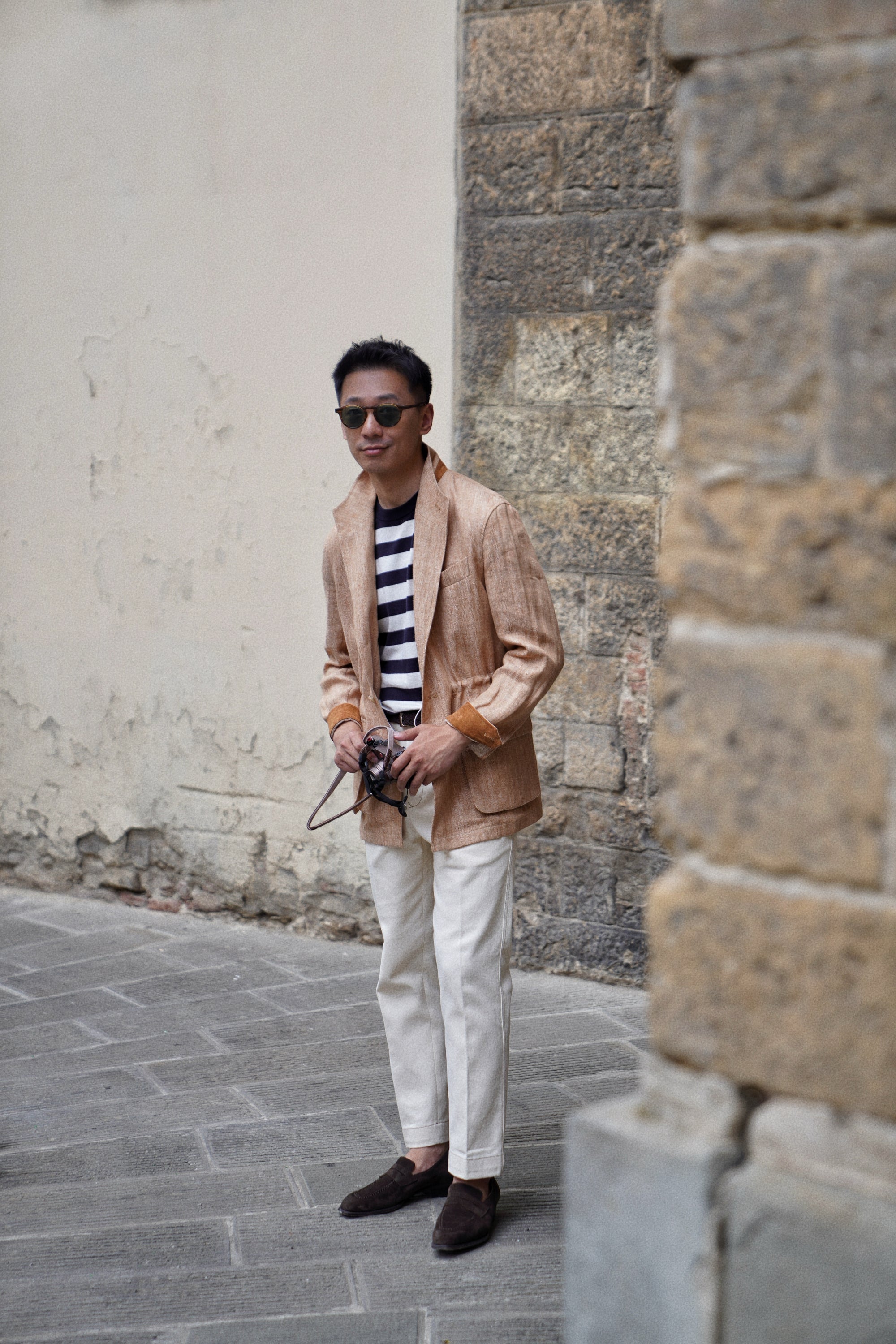 Tangerine Herringbone Linen Teba Jacket #227