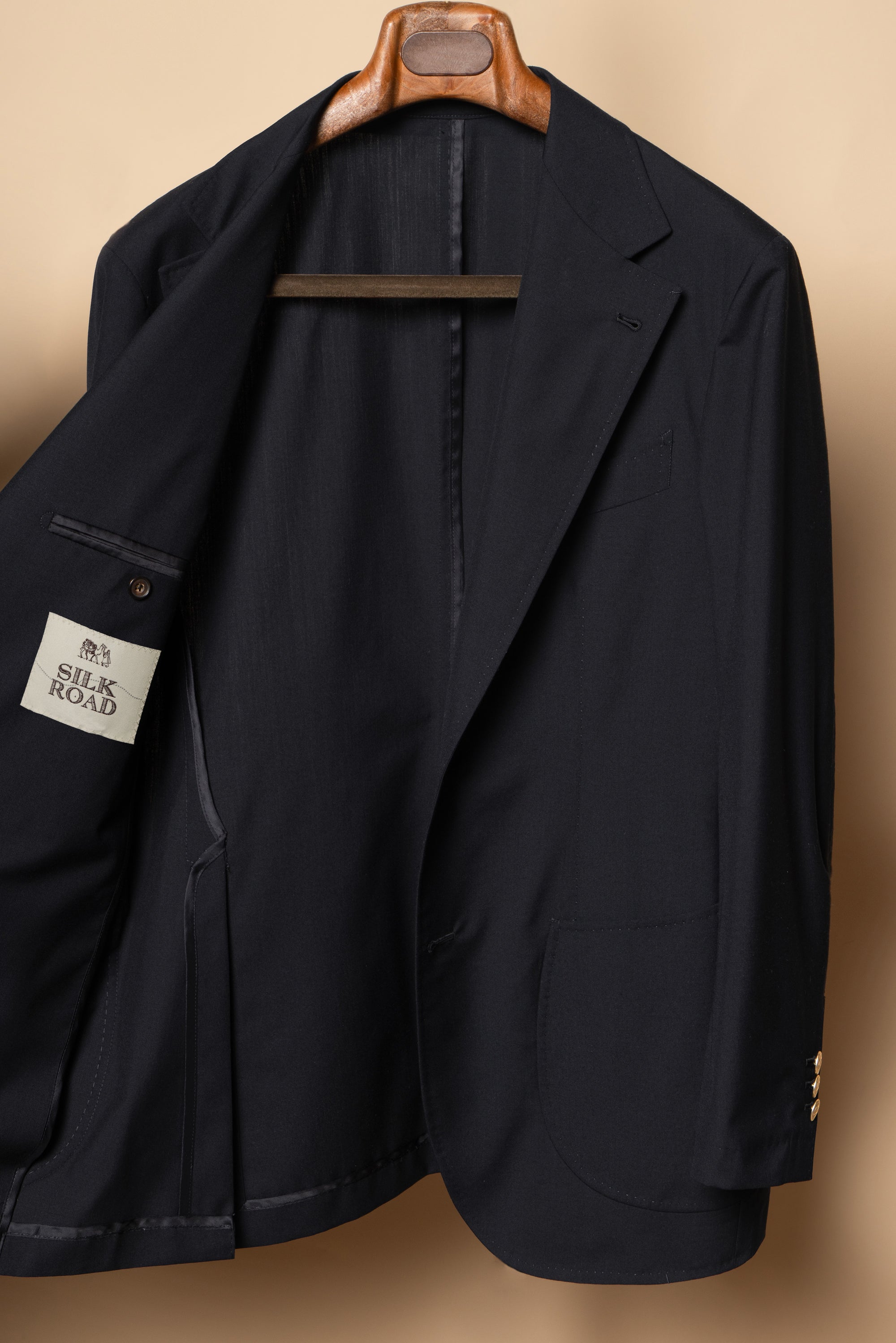 Navy Wool Silk Tropical Blazer