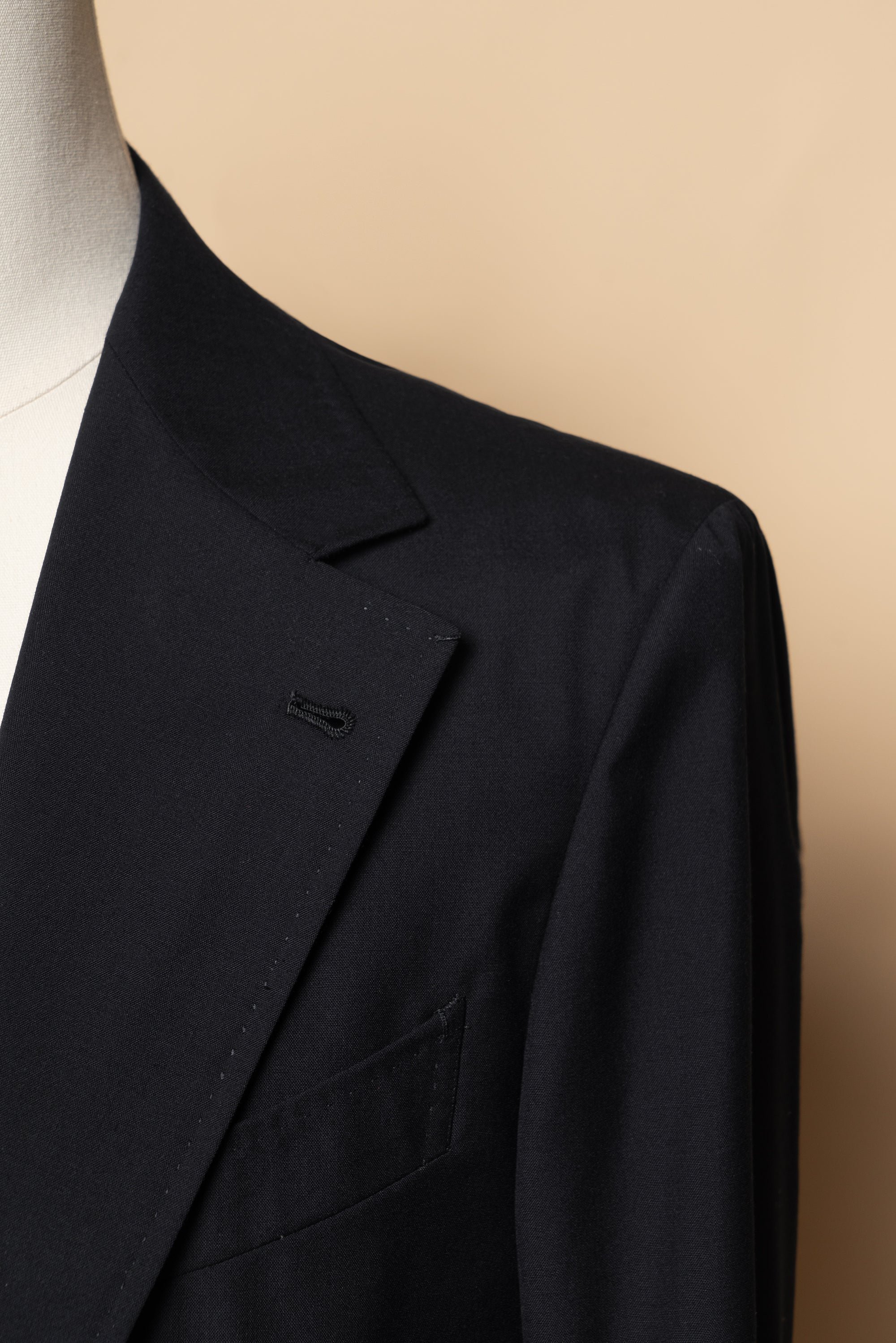 Navy Wool Silk Tropical Blazer