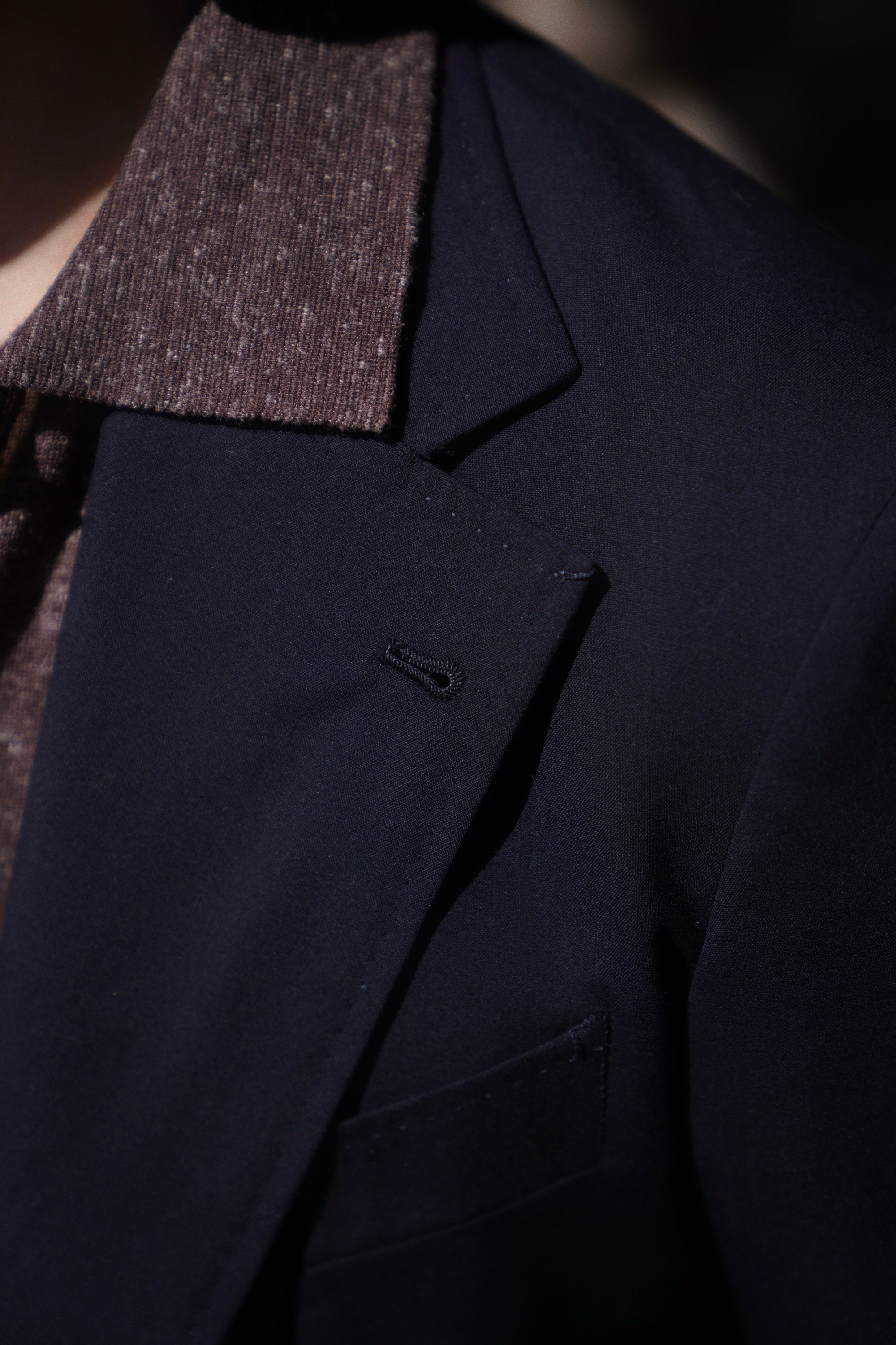 Navy Wool Silk Tropical Blazer