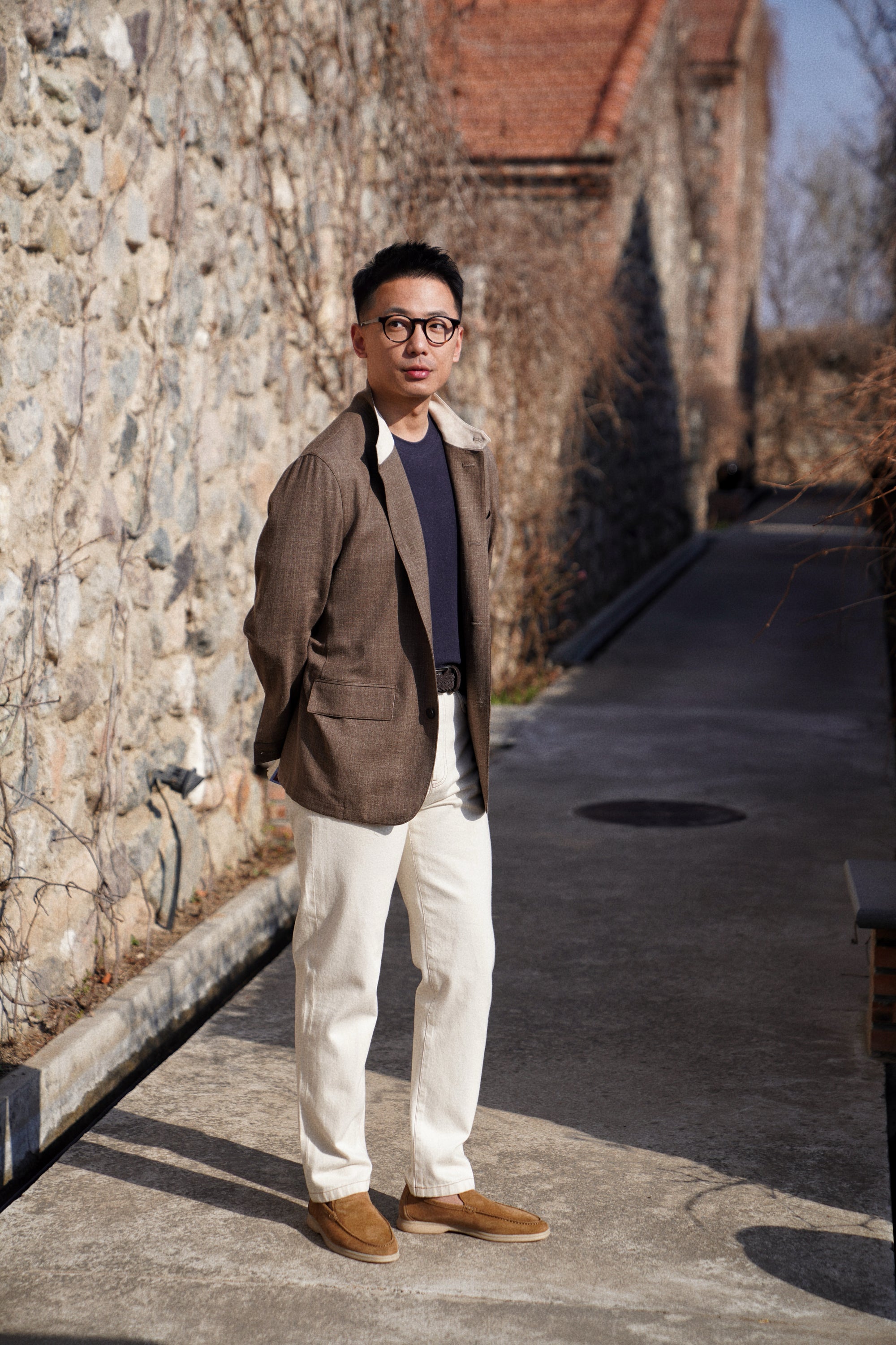 Brown Silk Linen Wool Earl Jacket #259