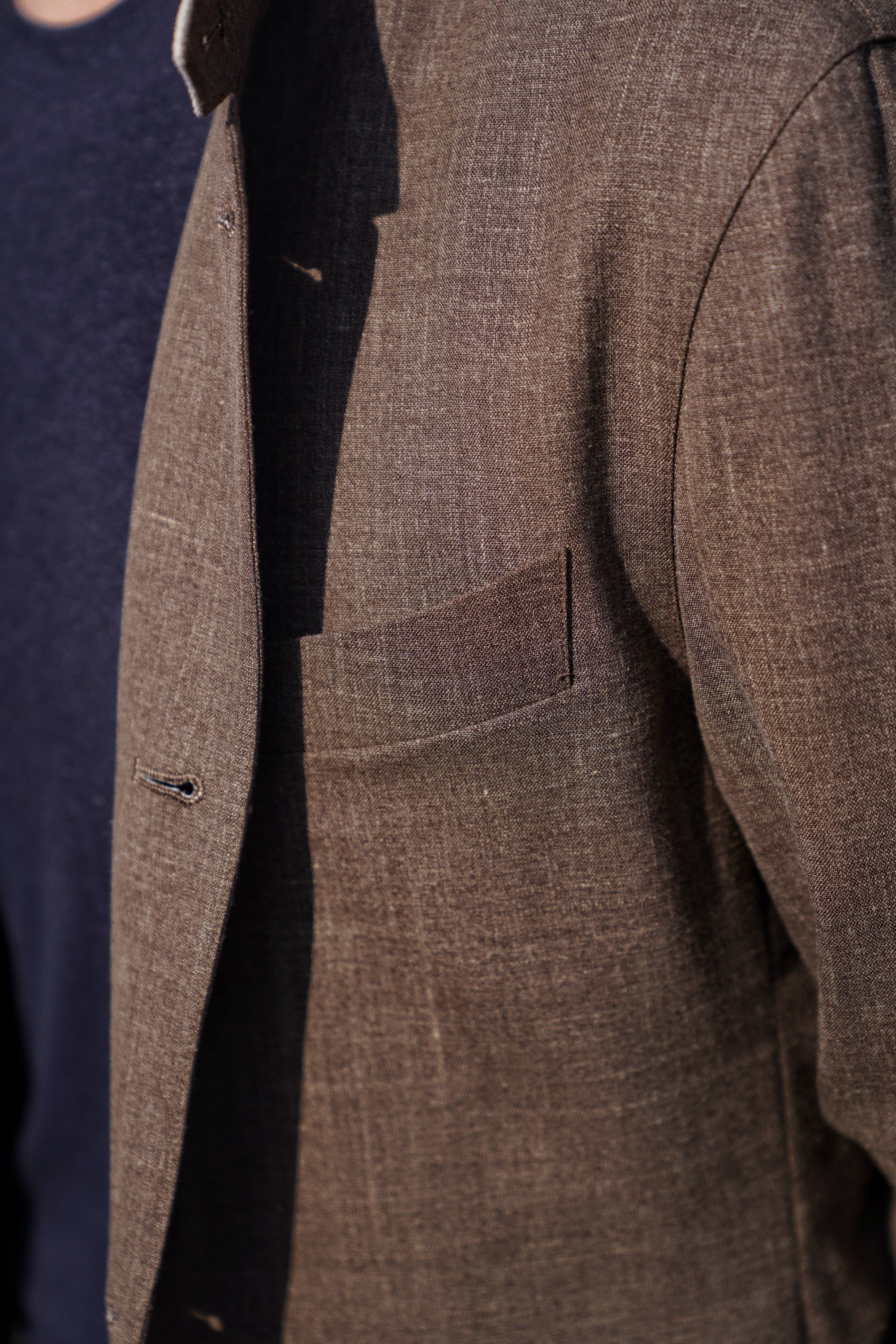 Brown Silk Linen Wool Earl Jacket #259