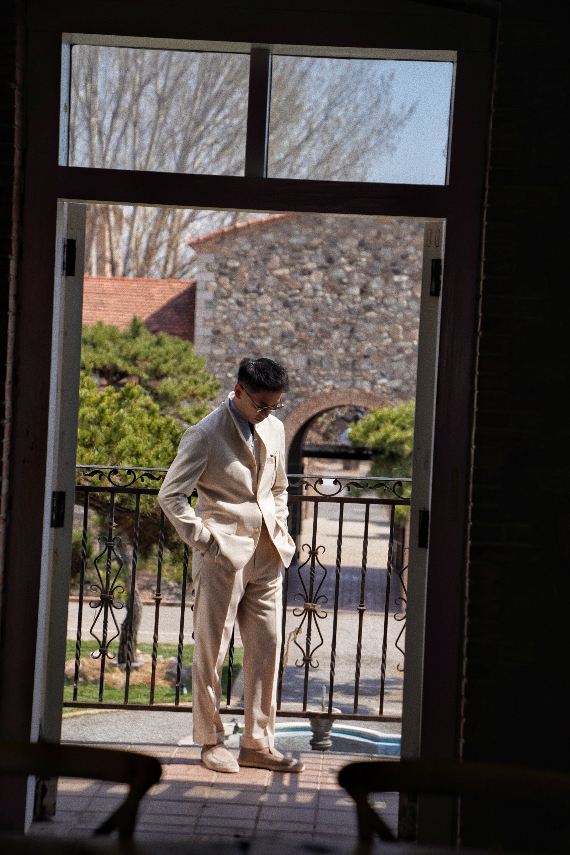 Beige Silk Linen Wool Earl Jacket #265
