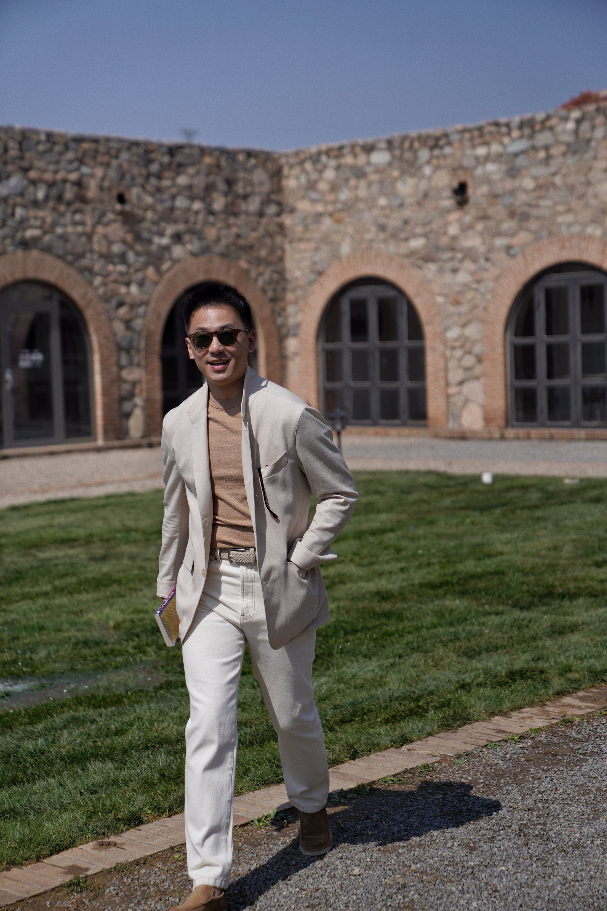 Beige Silk Linen Wool Earl Jacket #265