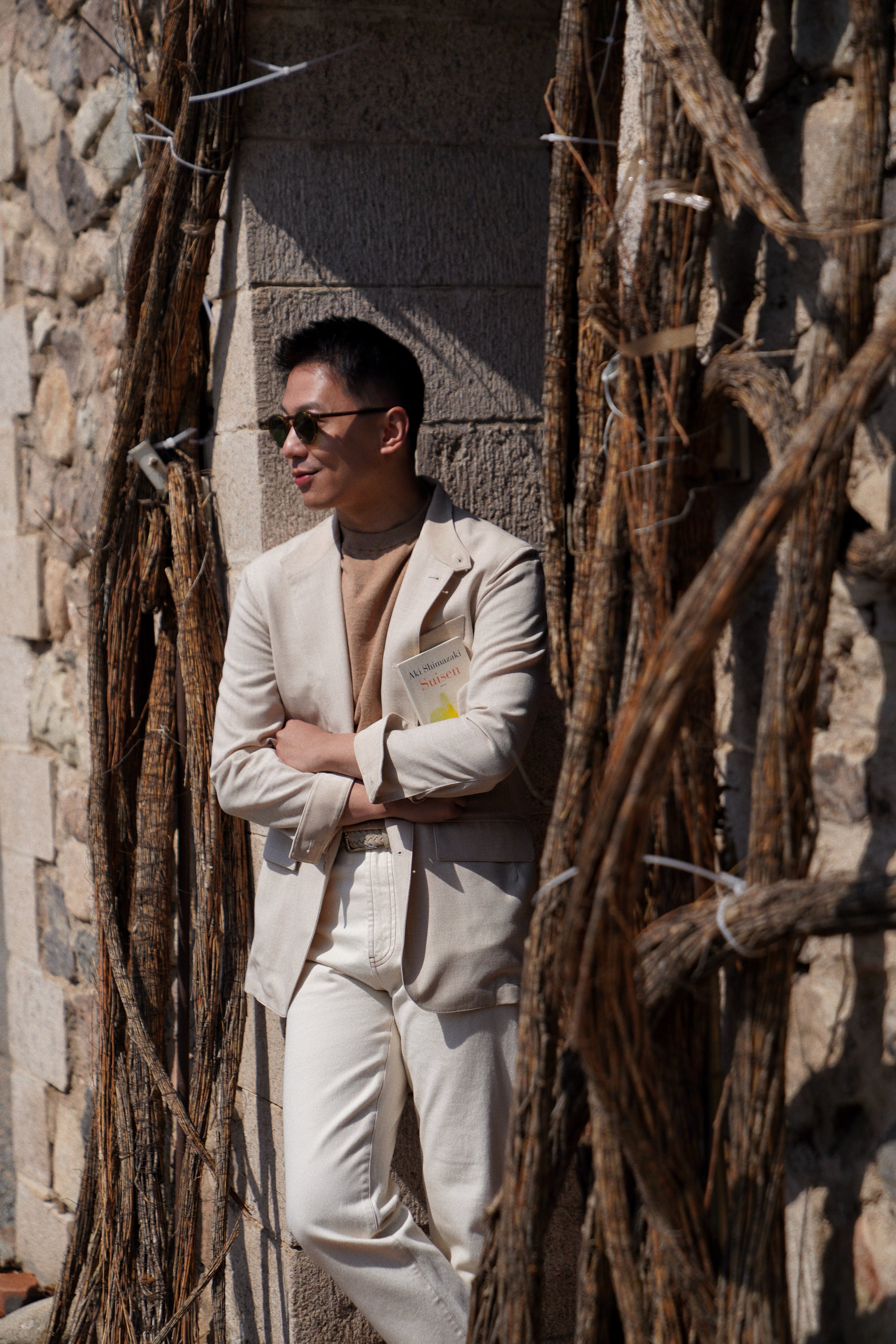Beige Silk Linen Wool Earl Jacket #265