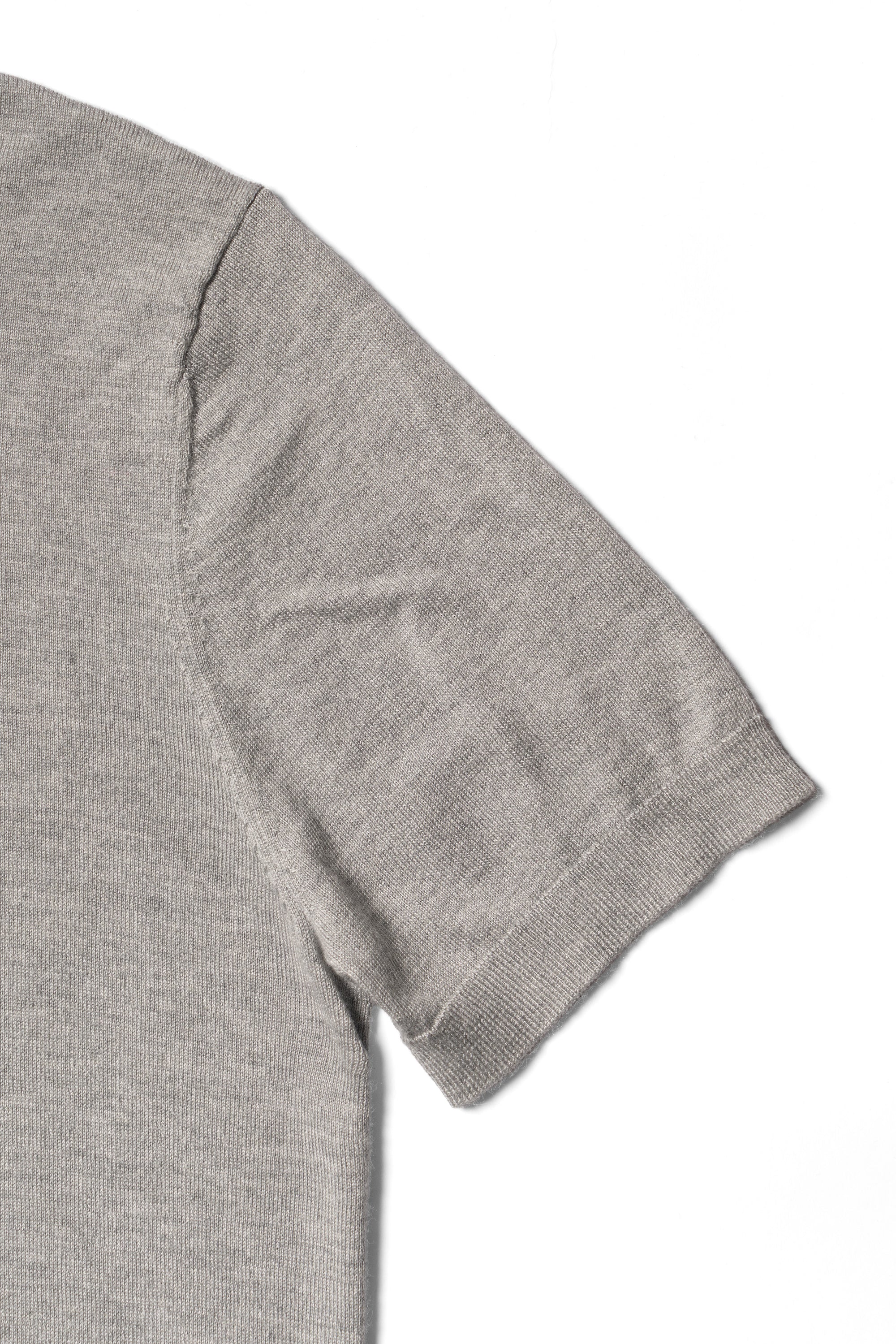 Grey / Rust Silk Cashmere Knitted Polo