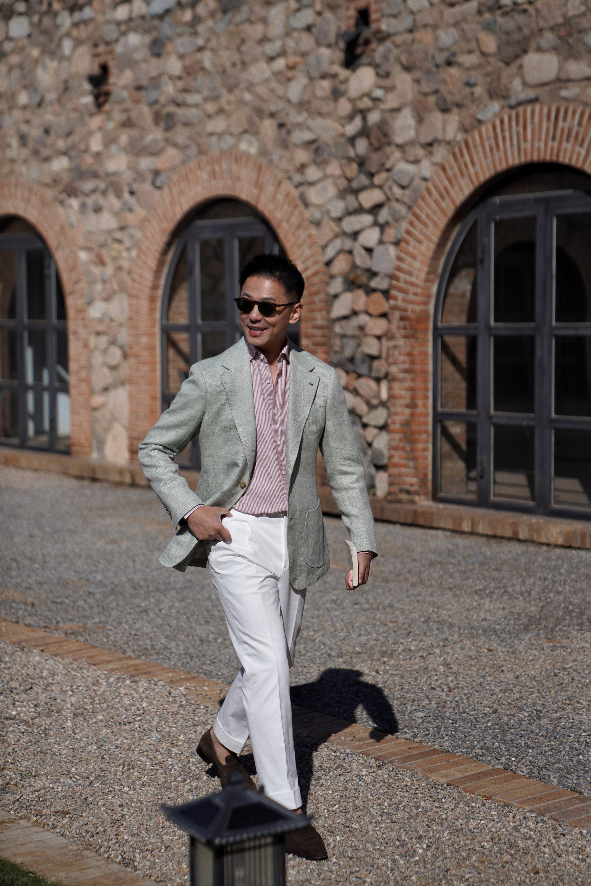 MTO Ice Green Herringbone Wool Silk Jacket #755