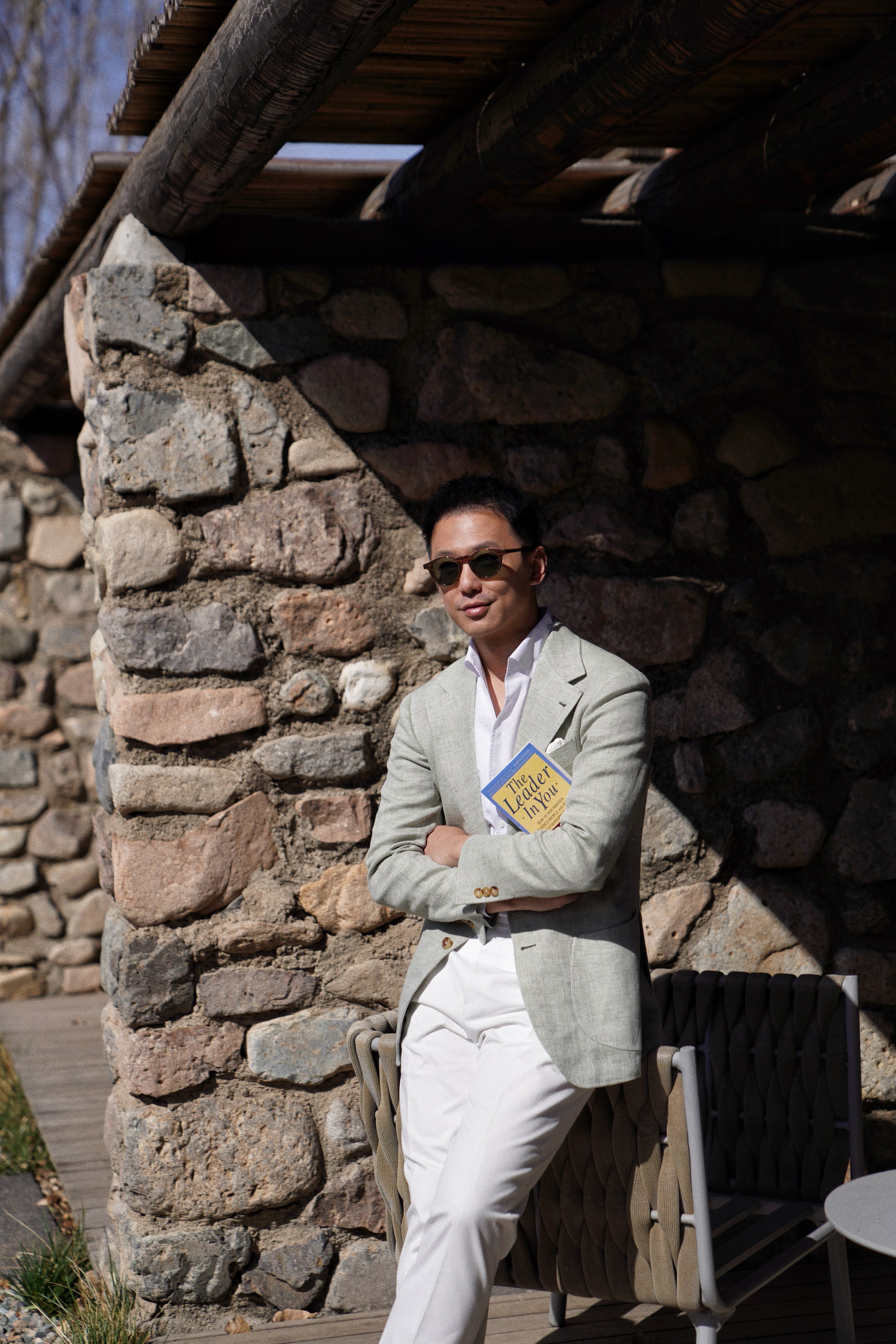 MTO Ice Green Herringbone Wool Silk Jacket #755