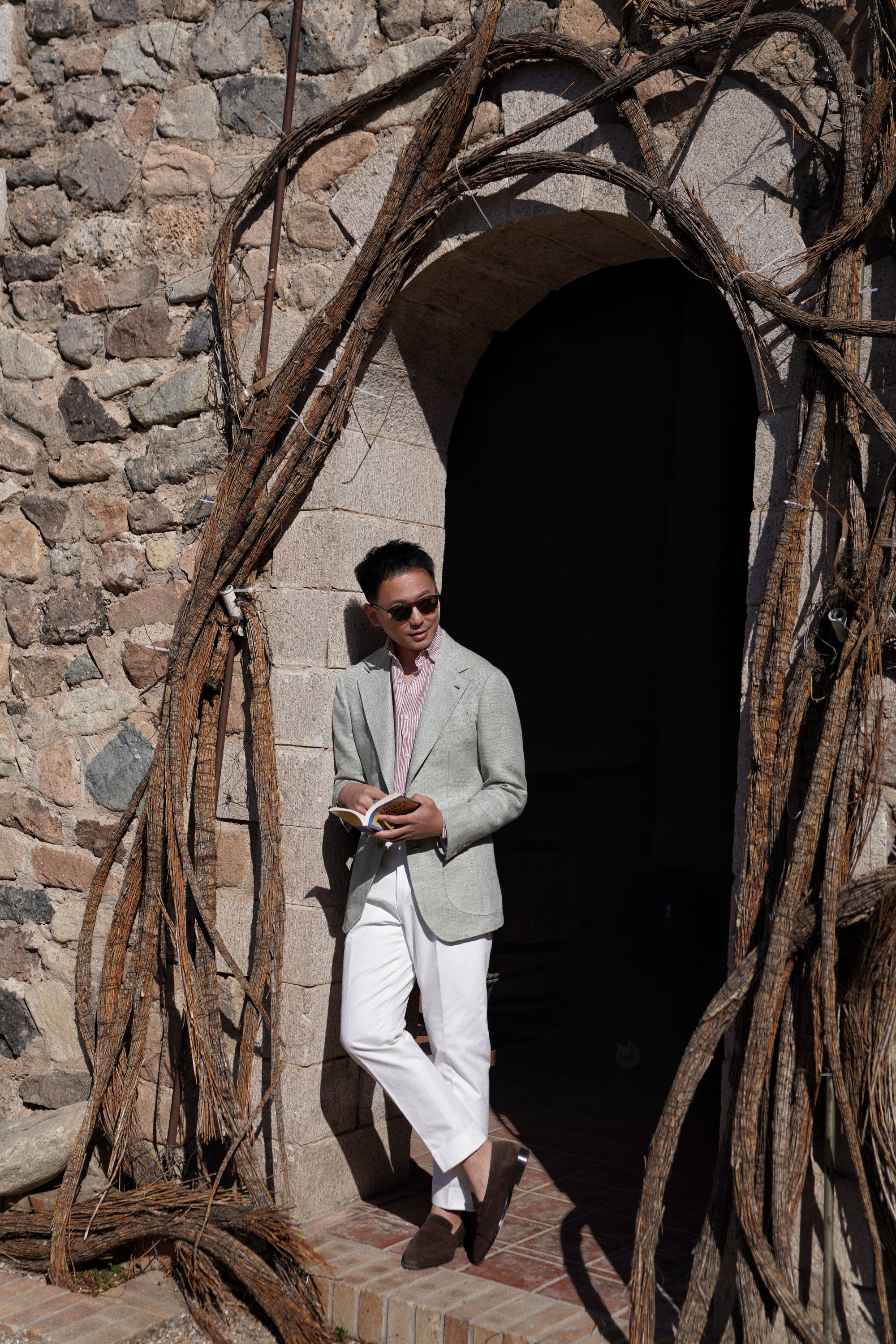 MTO Ice Green Herringbone Wool Silk Jacket #755