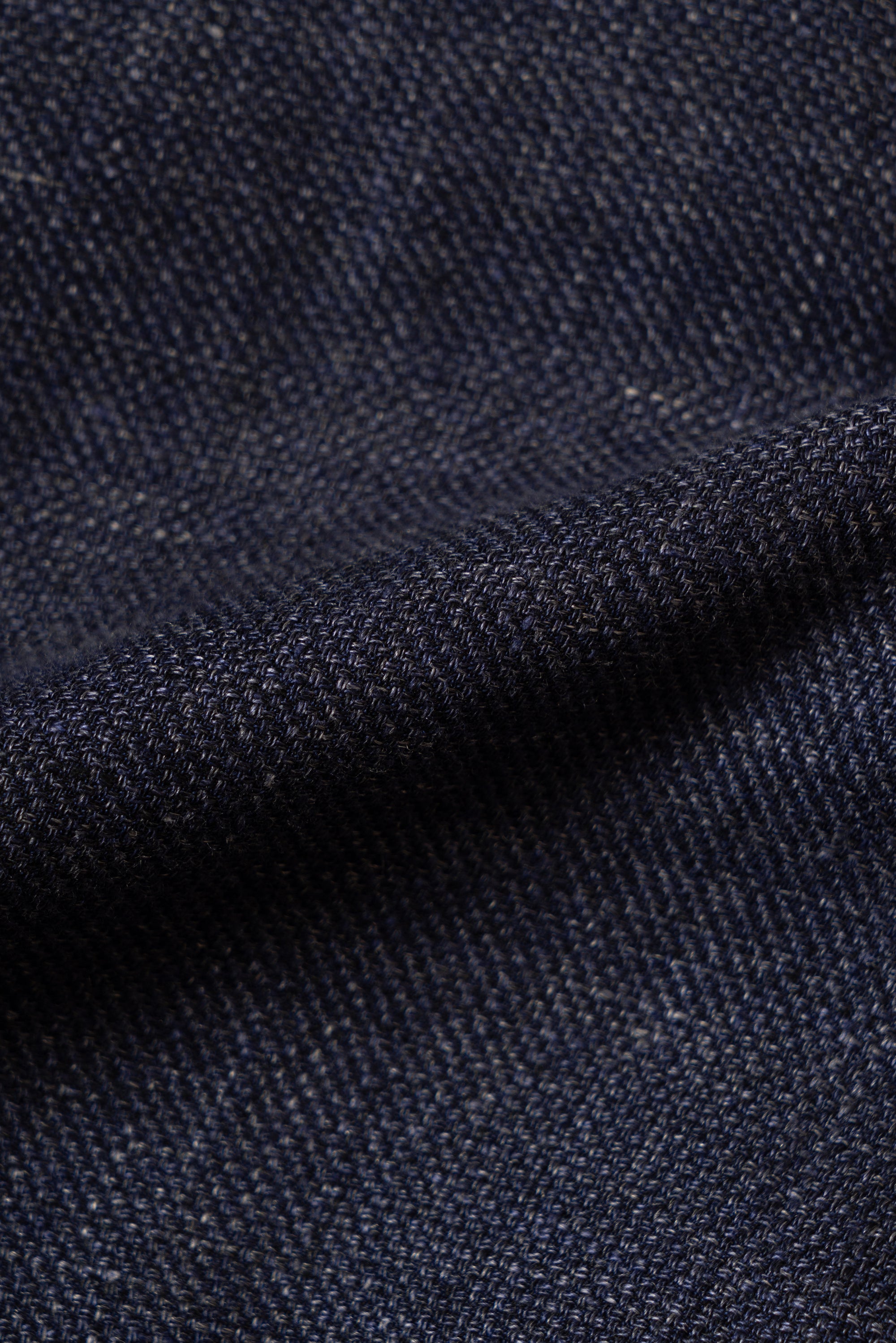 MTO Lake Navy Herringbone Wool Silk Jacket #756