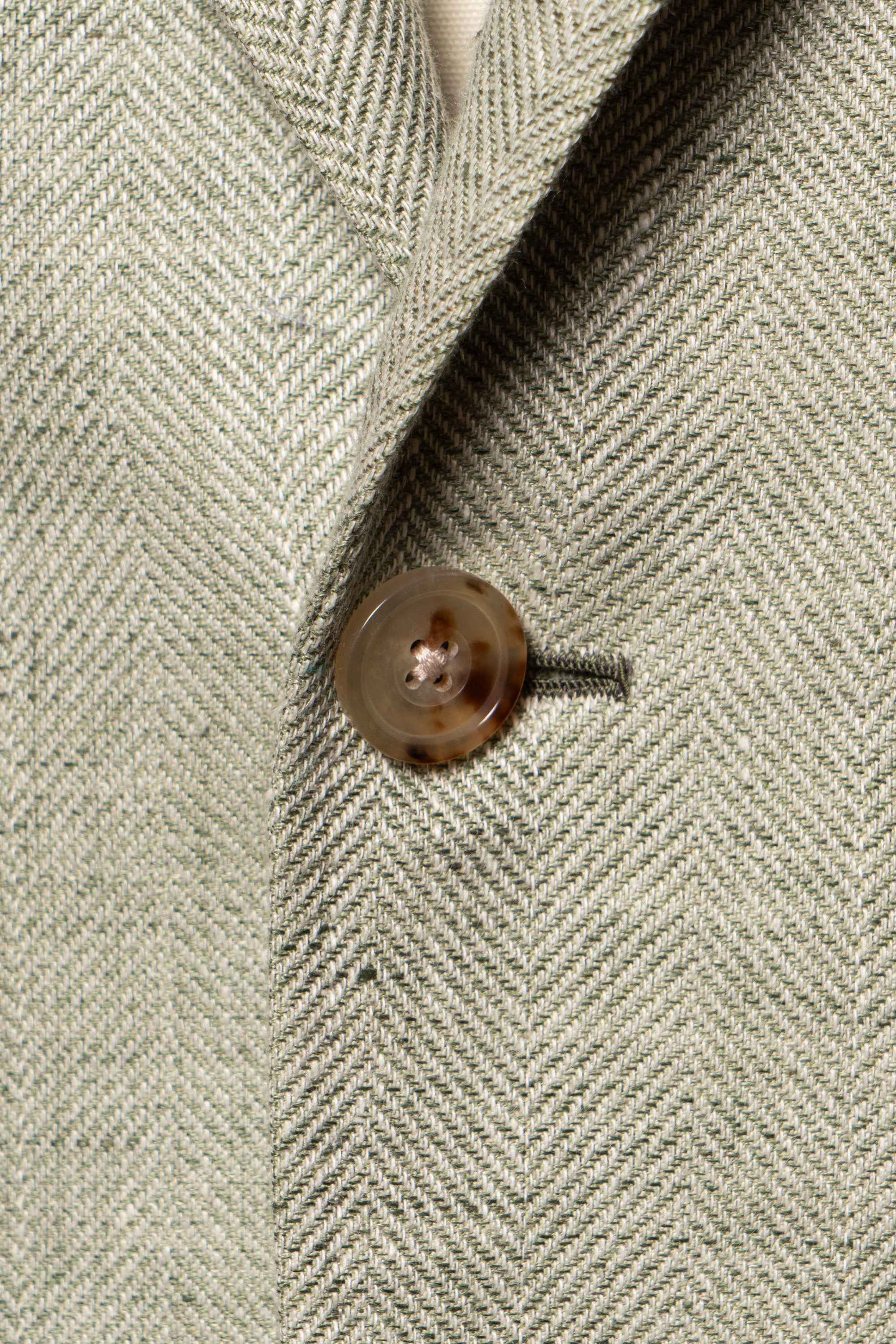 MTO Ice Green Herringbone Wool Silk Jacket #755