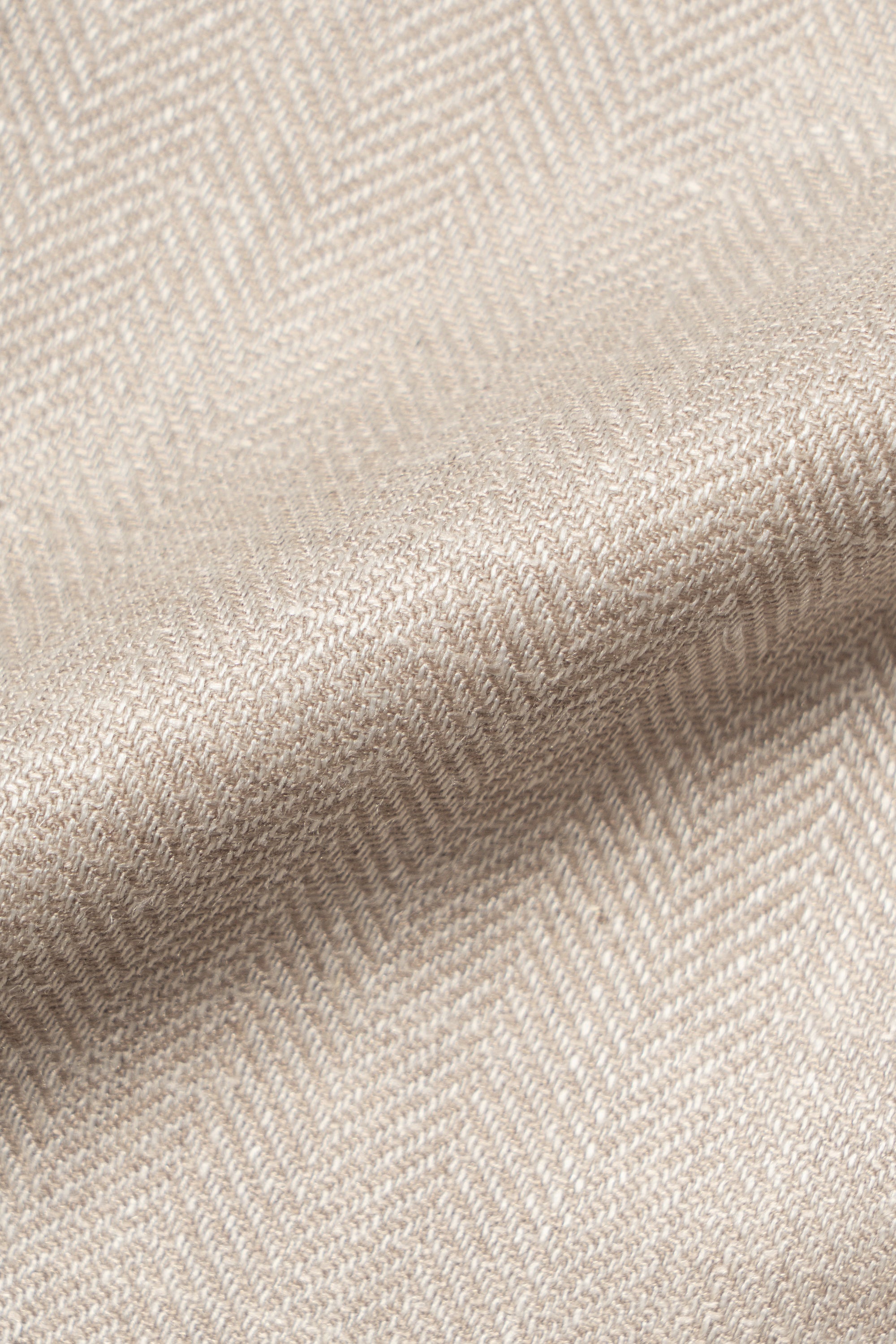 MTO Light Taupe Herringbone Silk Linen Wool Suit #765