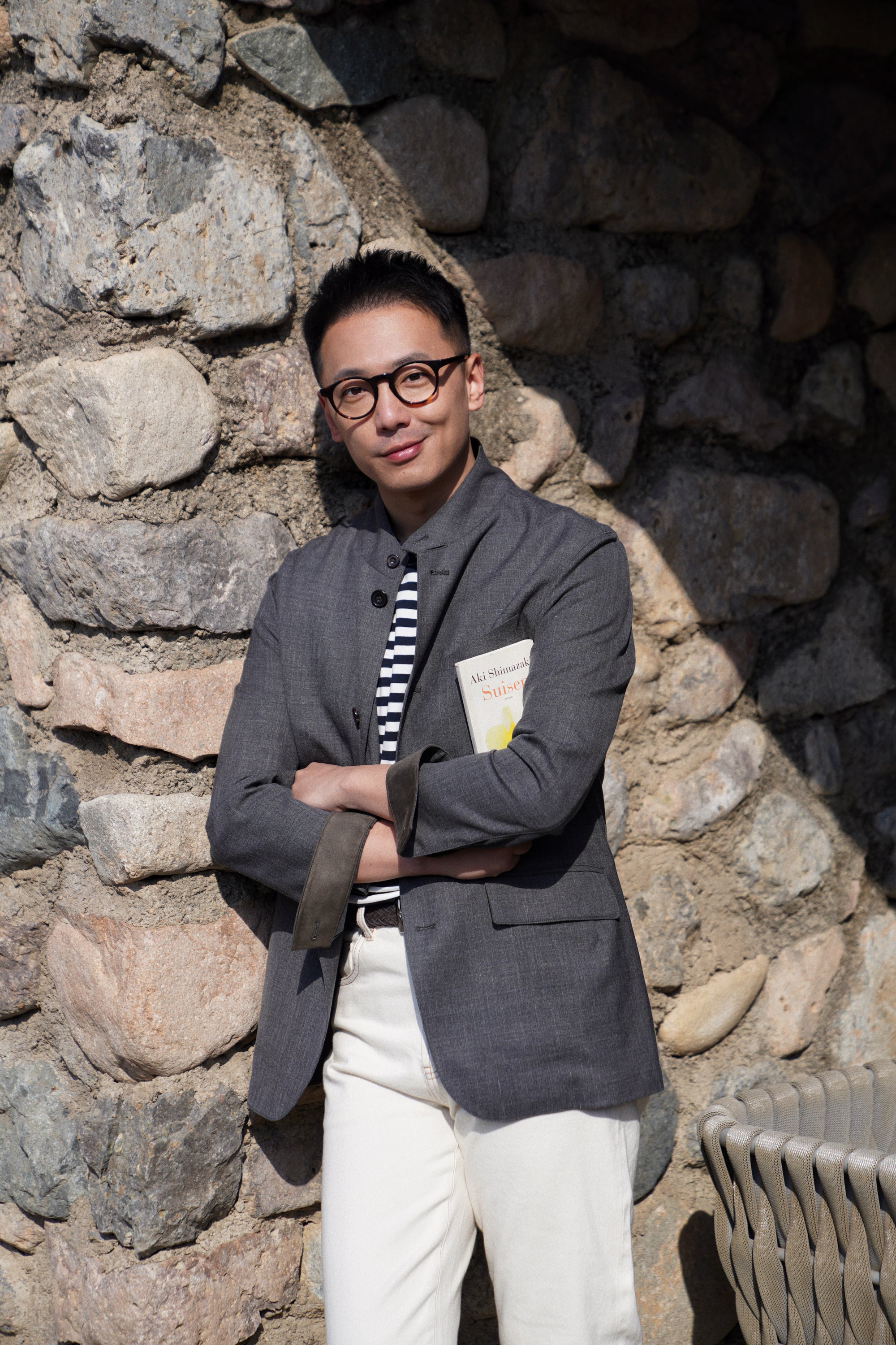 Mid Grey Silk Linen Wool Earl Jacket #261