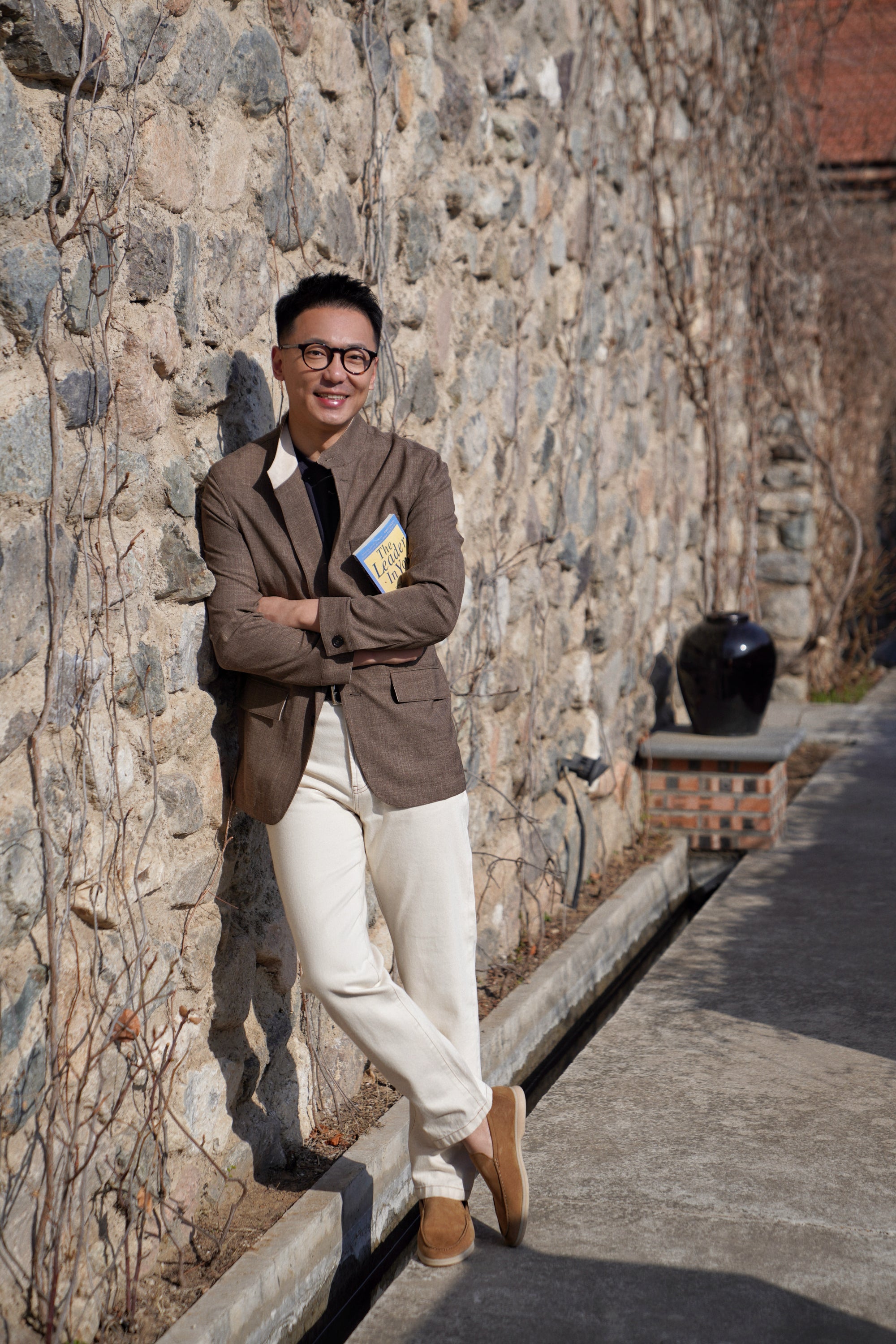 Brown Silk Linen Wool Earl Jacket #259