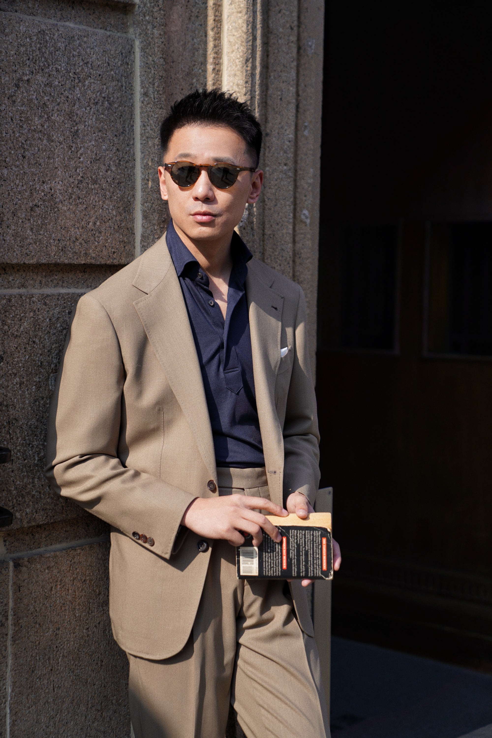 MTO Olive 140s Open Weave Wool Suit #749