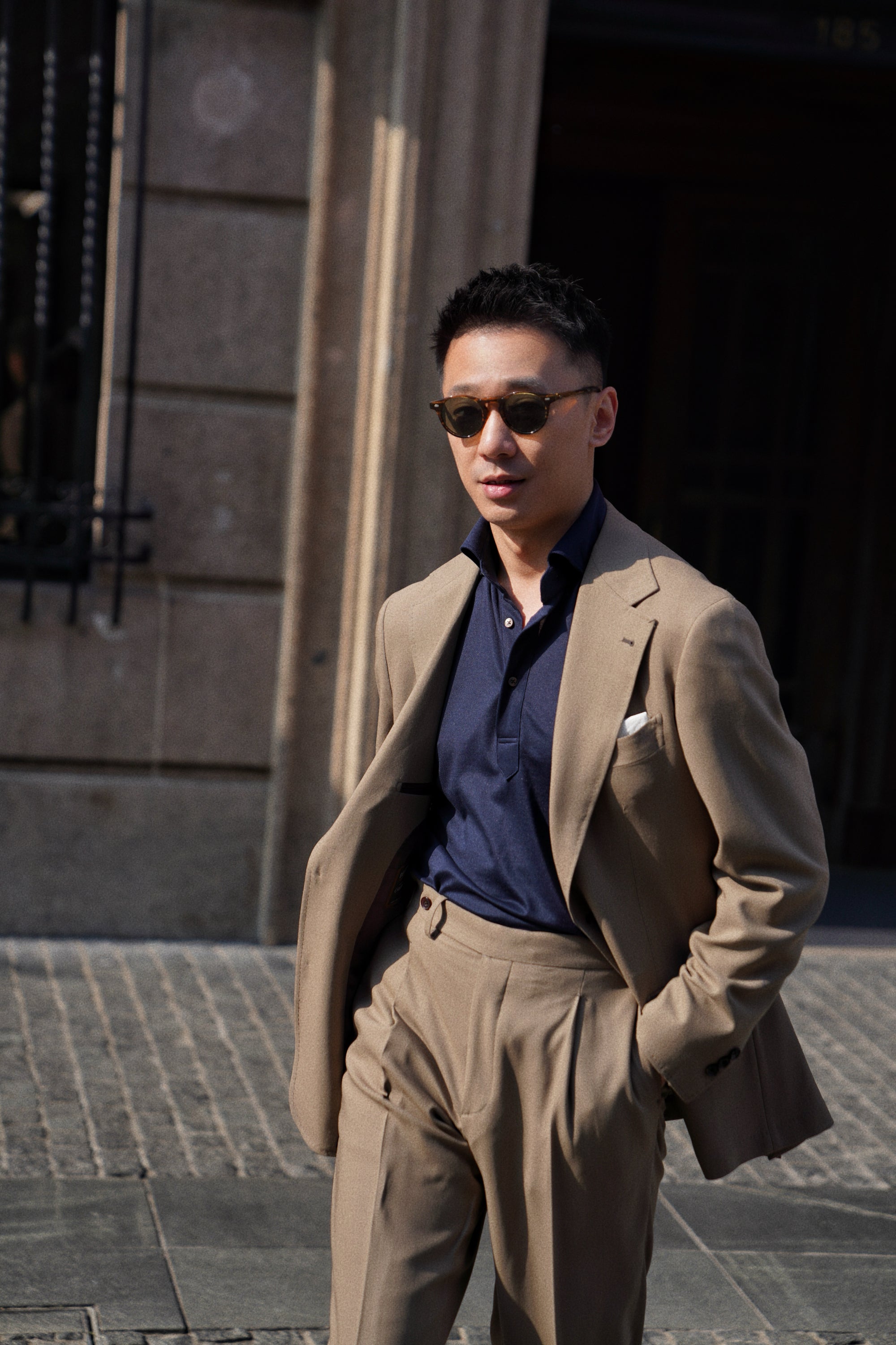 MTO Olive 140s Open Weave Wool Suit #749