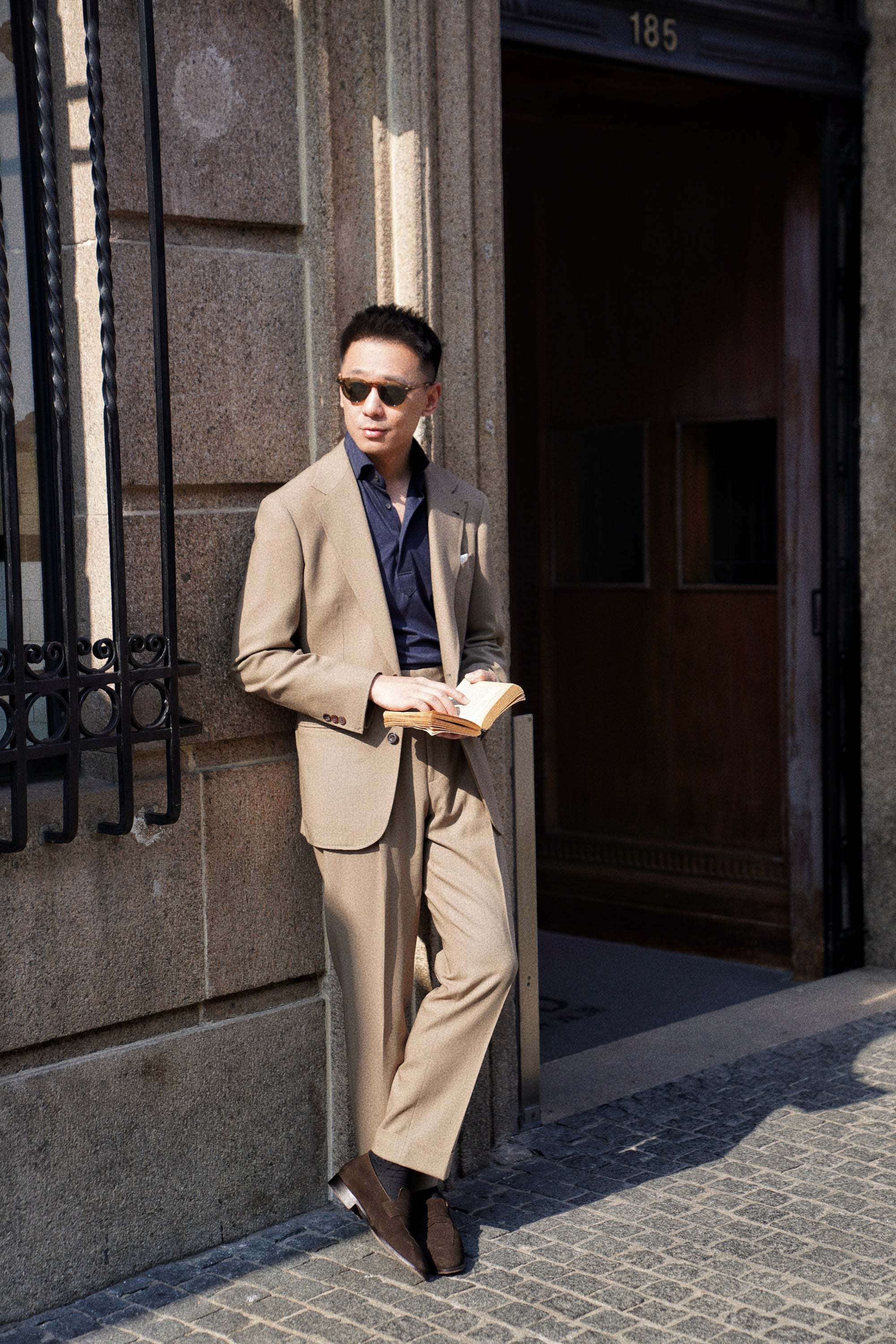 MTO Olive 140s Open Weave Wool Suit #749