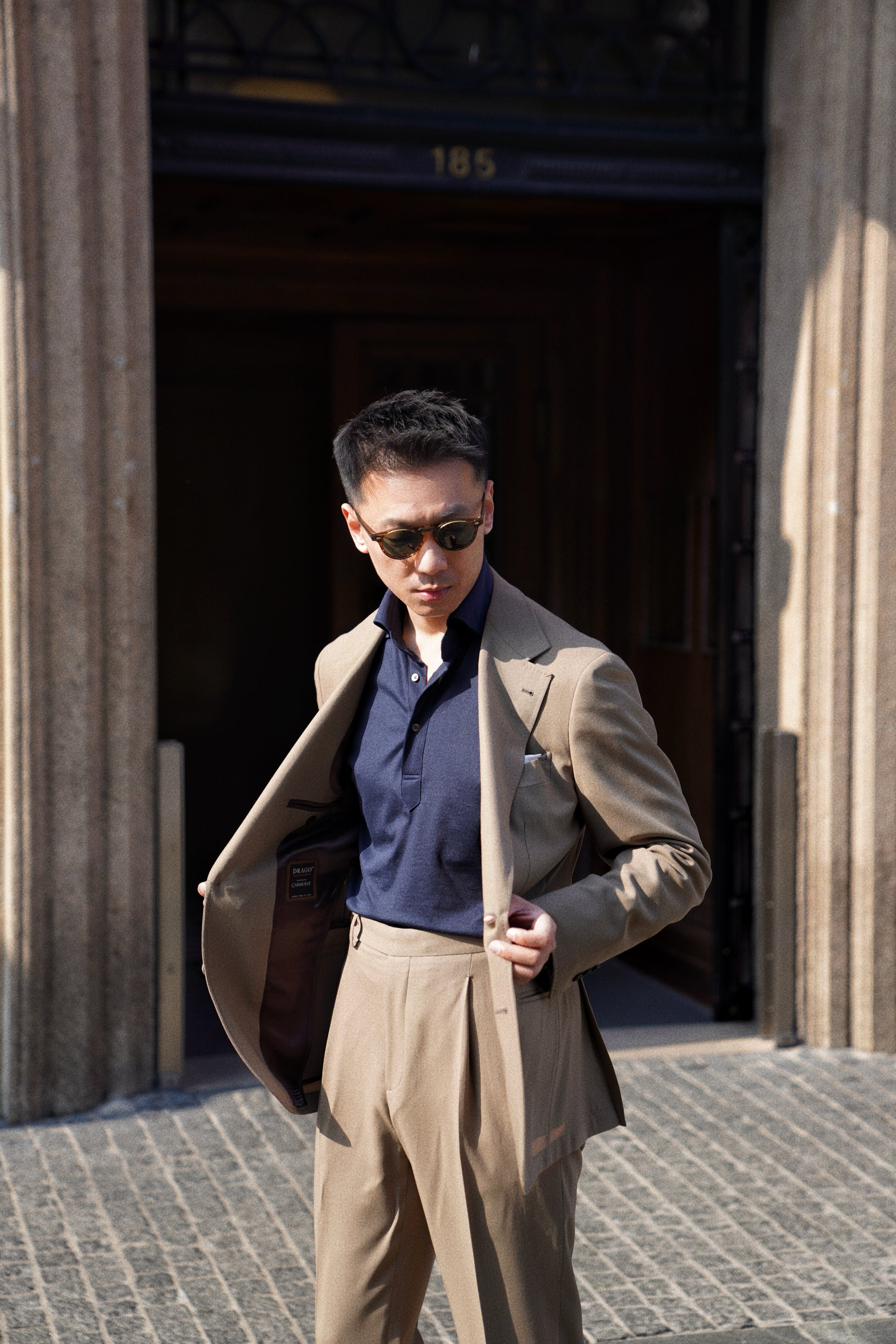 MTO Olive 140s Open Weave Wool Suit #749