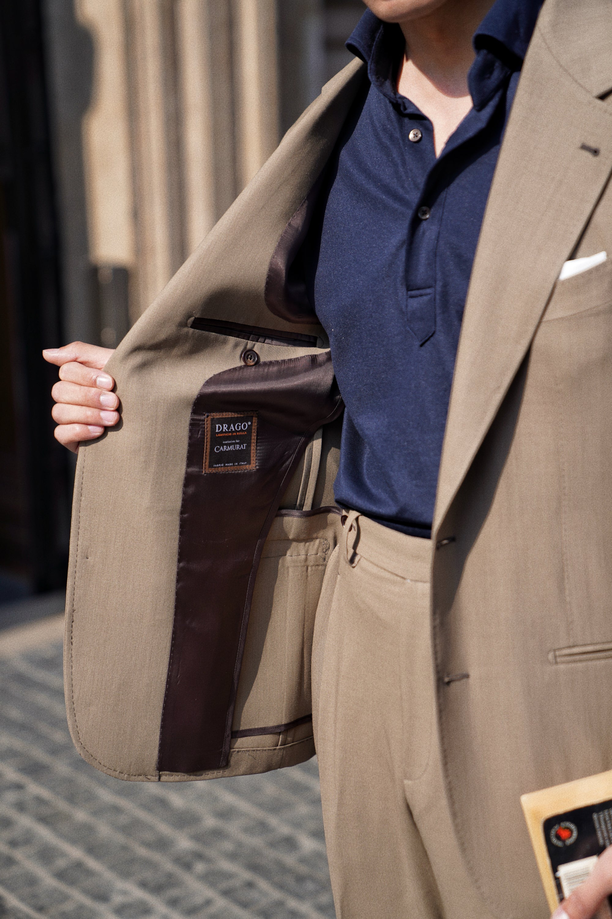 MTO Olive 140s Open Weave Wool Suit #749