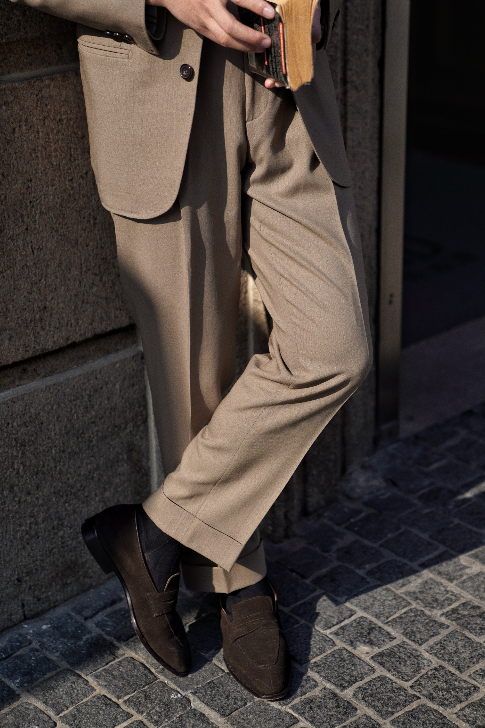 MTO Olive 140s Open Weave Wool Suit #749
