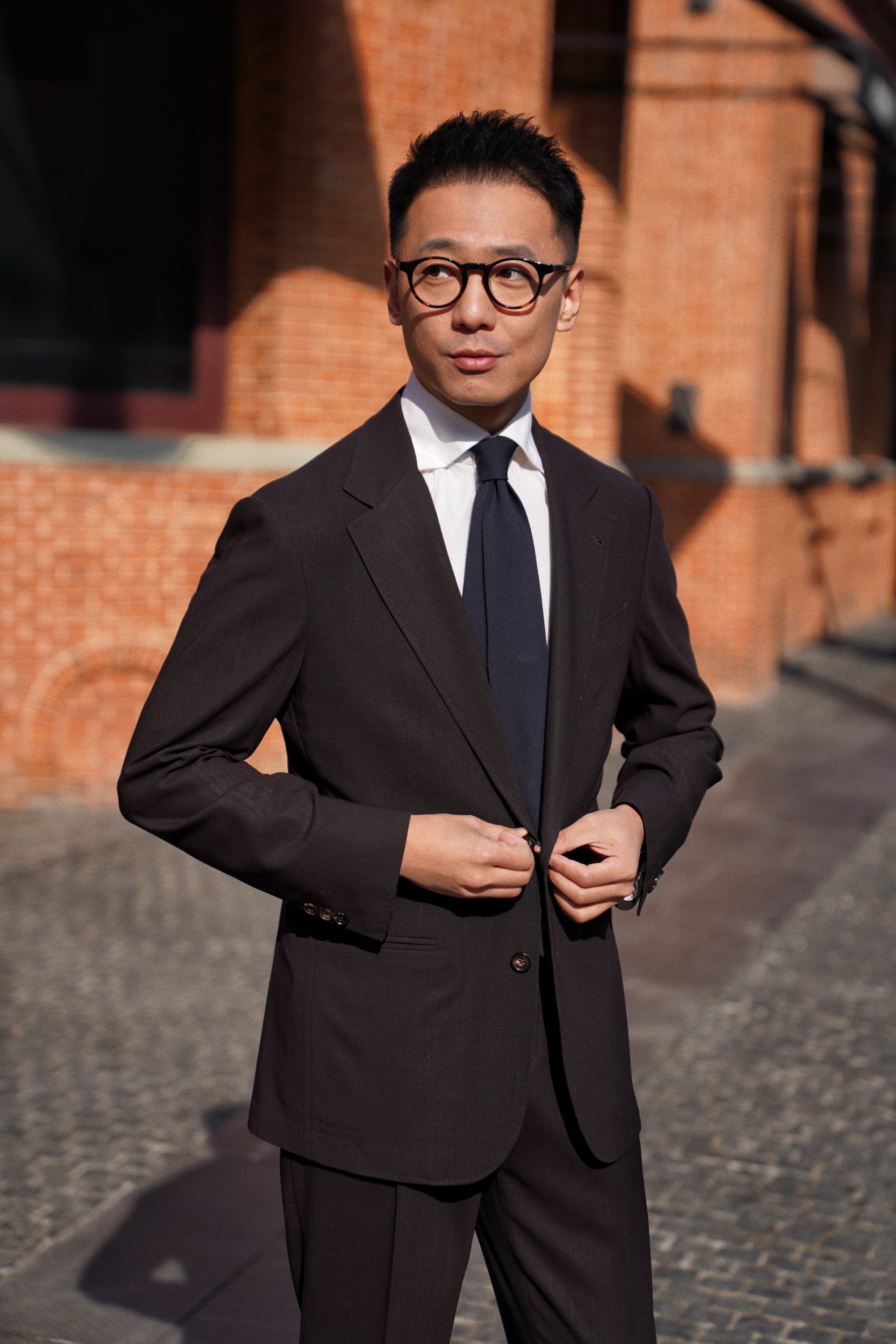 MTO Dark Chocolate 140s Open Weave Wool Suit #753