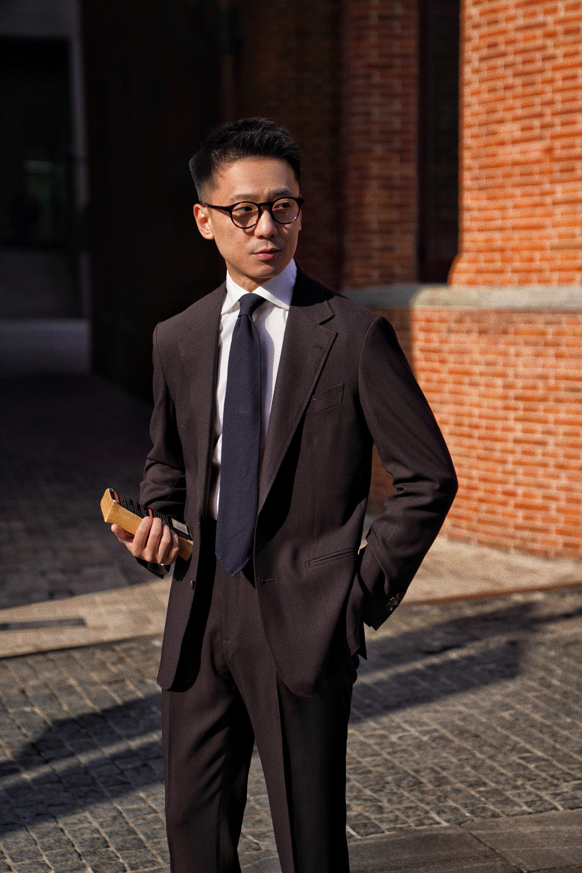 MTO Dark Chocolate 140s Open Weave Wool Suit #753
