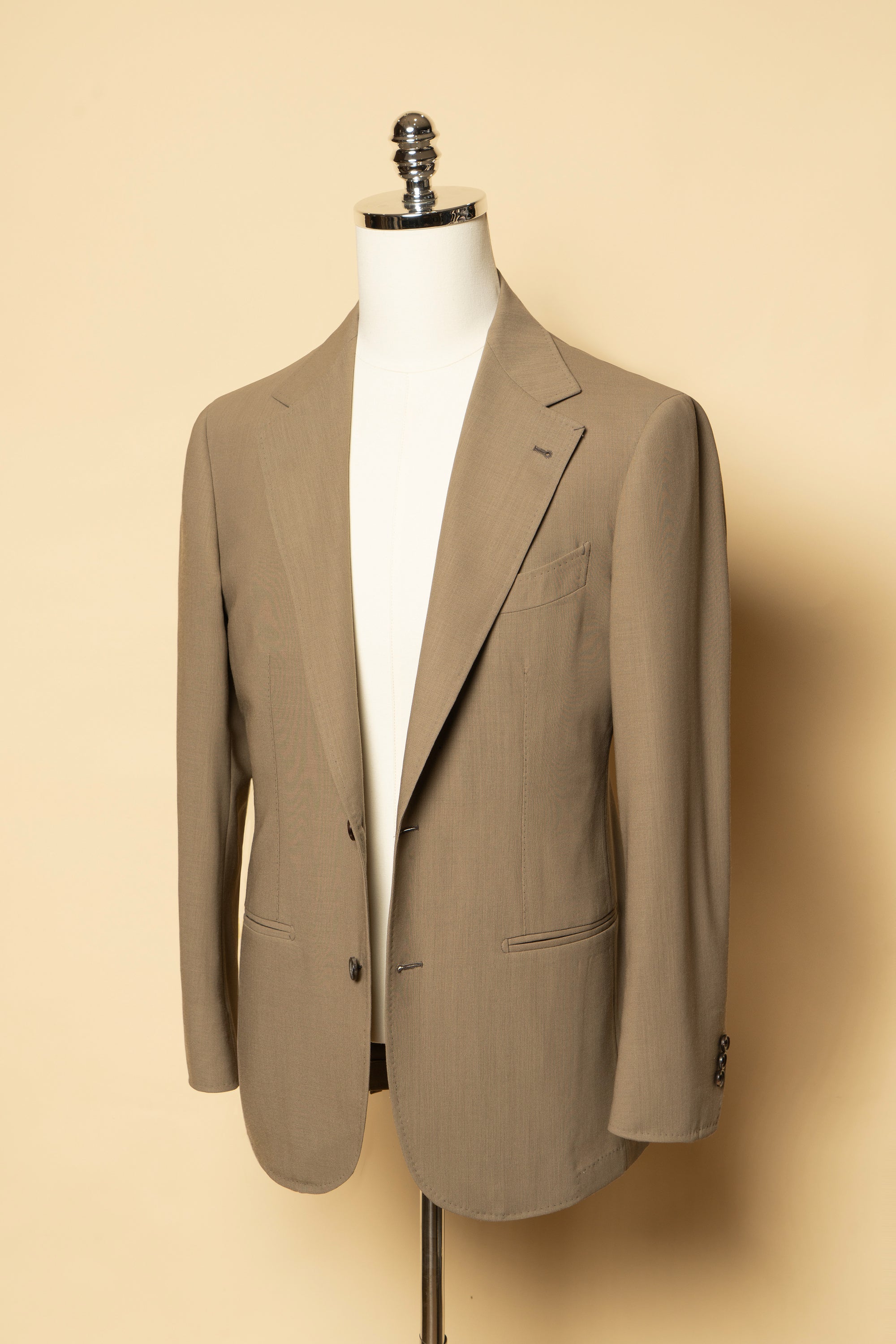 MTO Olive 140s Open Weave Wool Suit #749