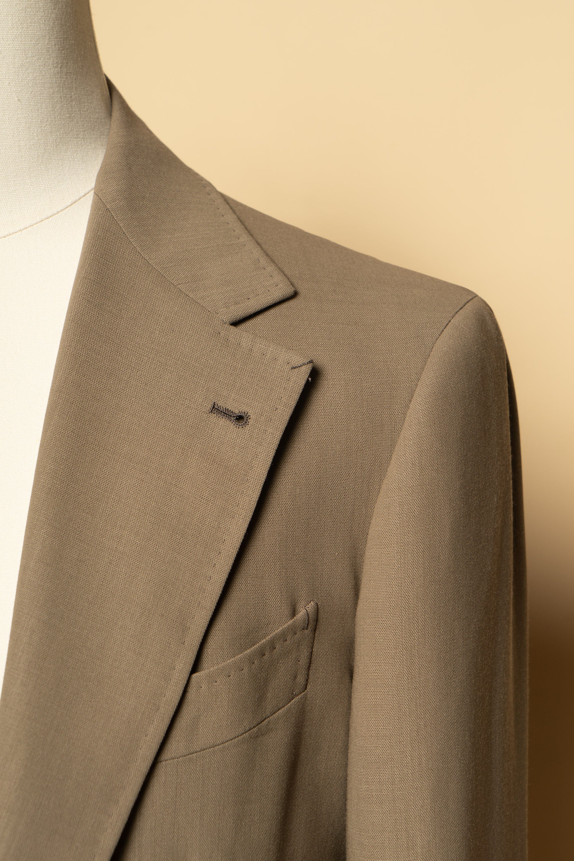 MTO Olive 140s Open Weave Wool Suit #749