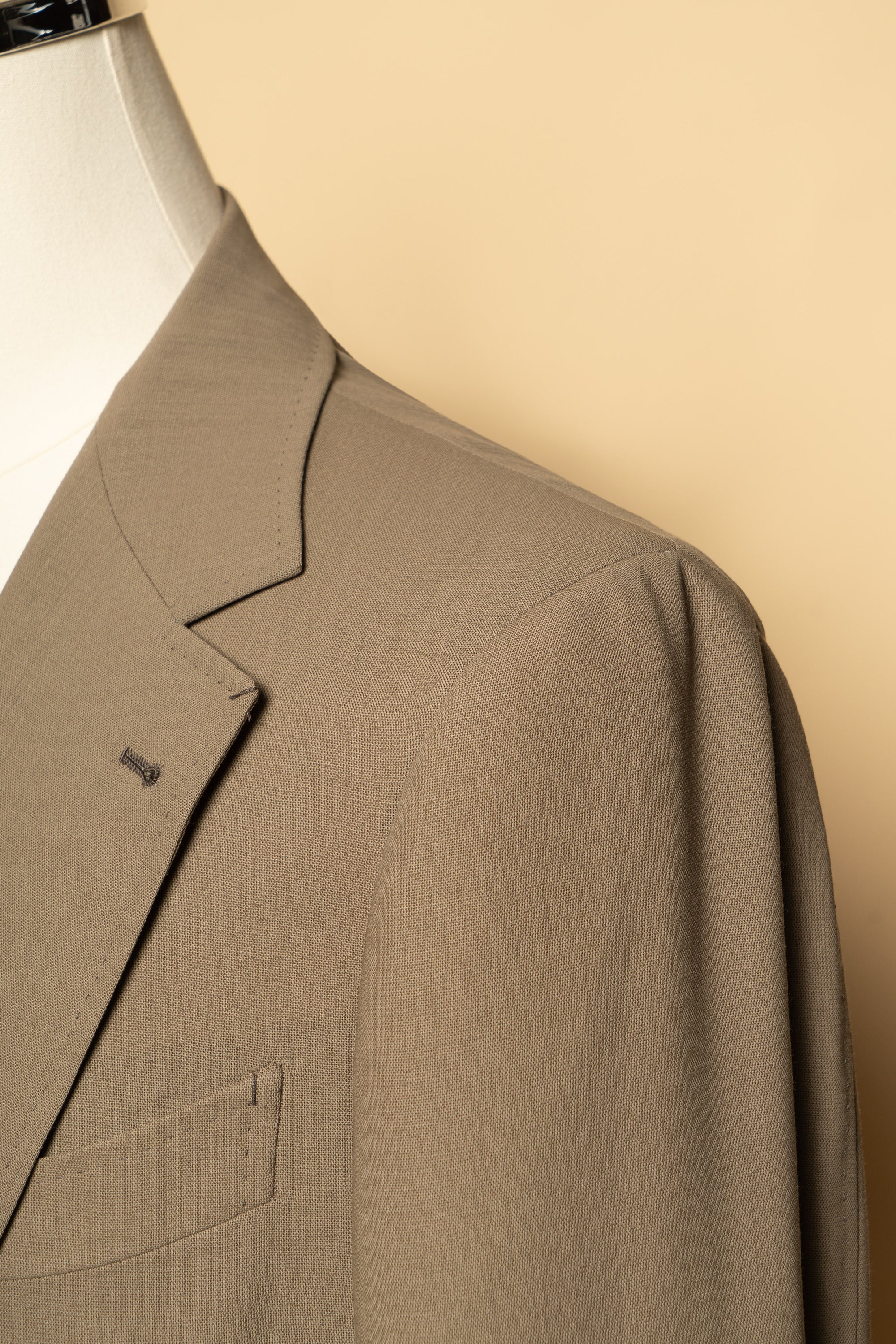 MTO Olive 140s Open Weave Wool Suit #749
