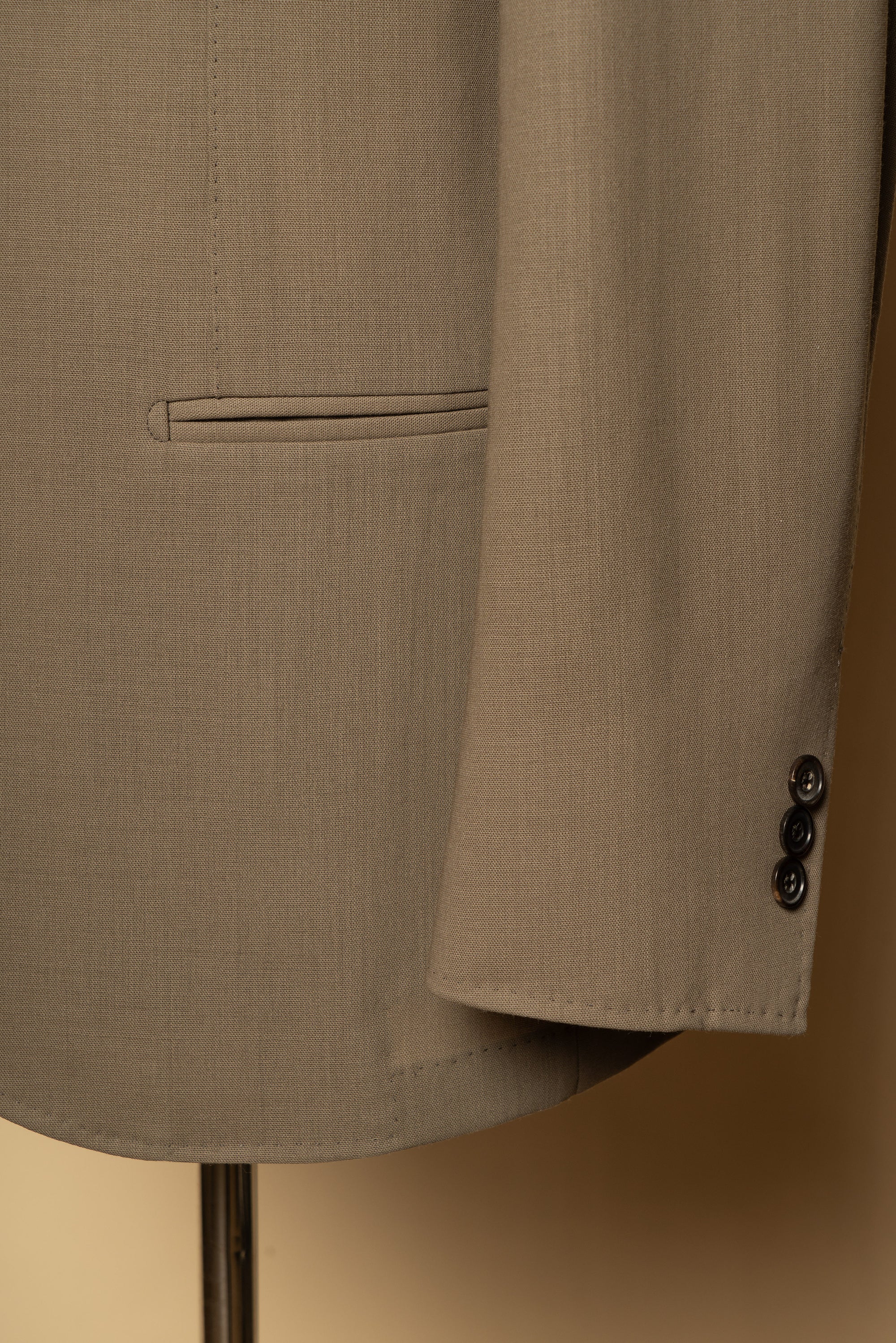MTO Olive 140s Open Weave Wool Suit #749