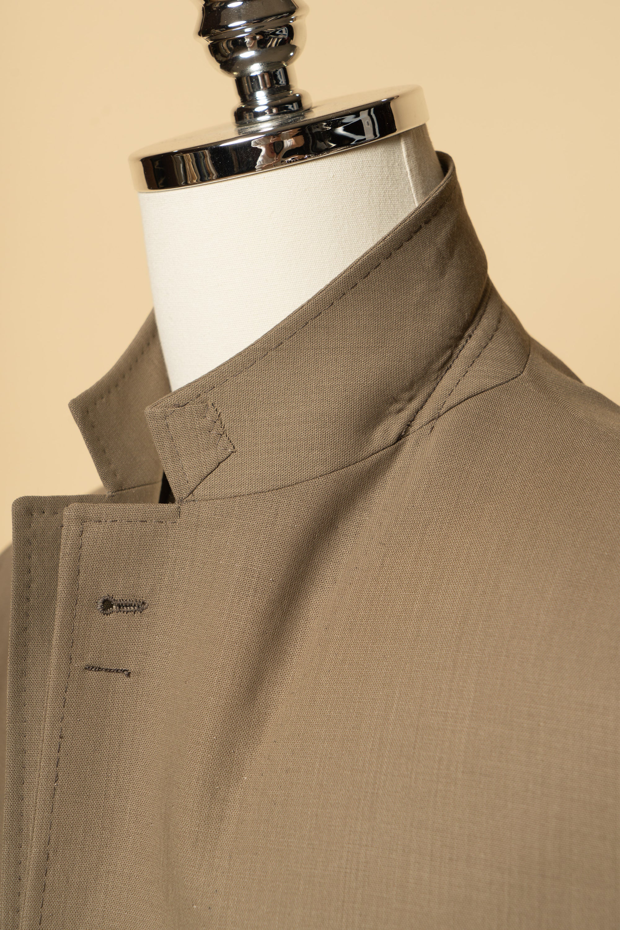 MTO Olive 140s Open Weave Wool Suit #749