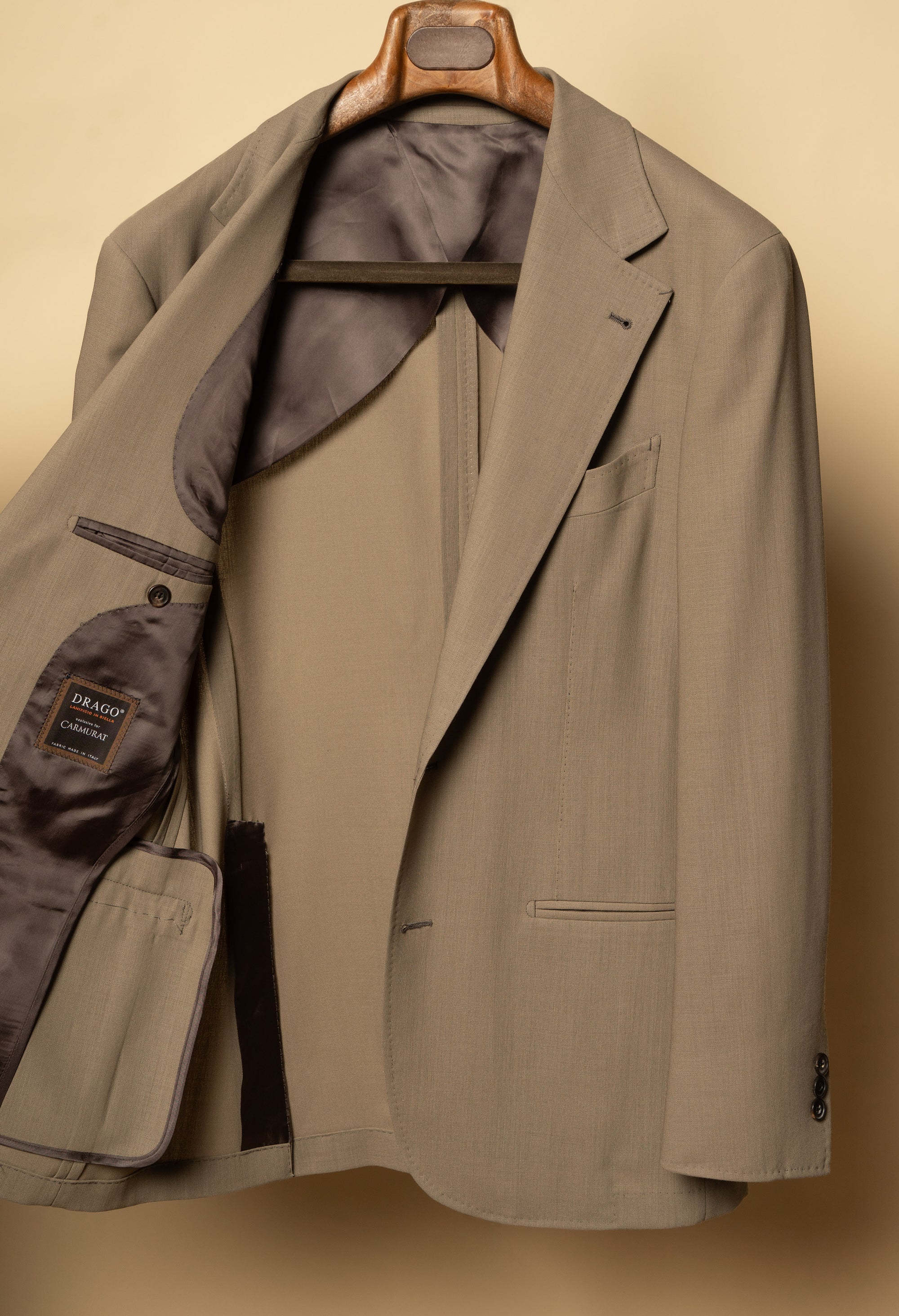 MTO Olive 140s Open Weave Wool Suit #749