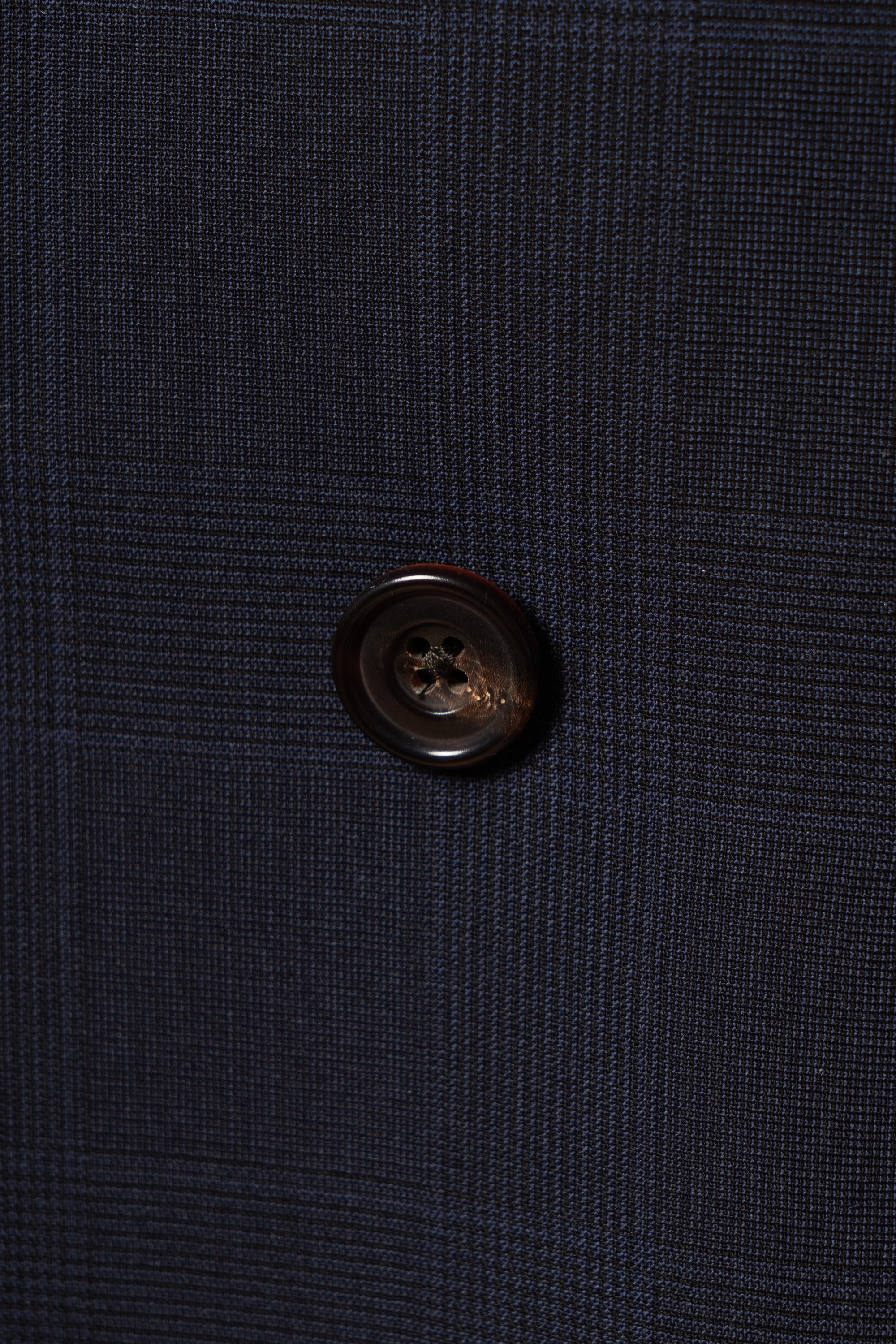 MTO Steel Navy Glen Check 140s Open Weave Wool Suit #754