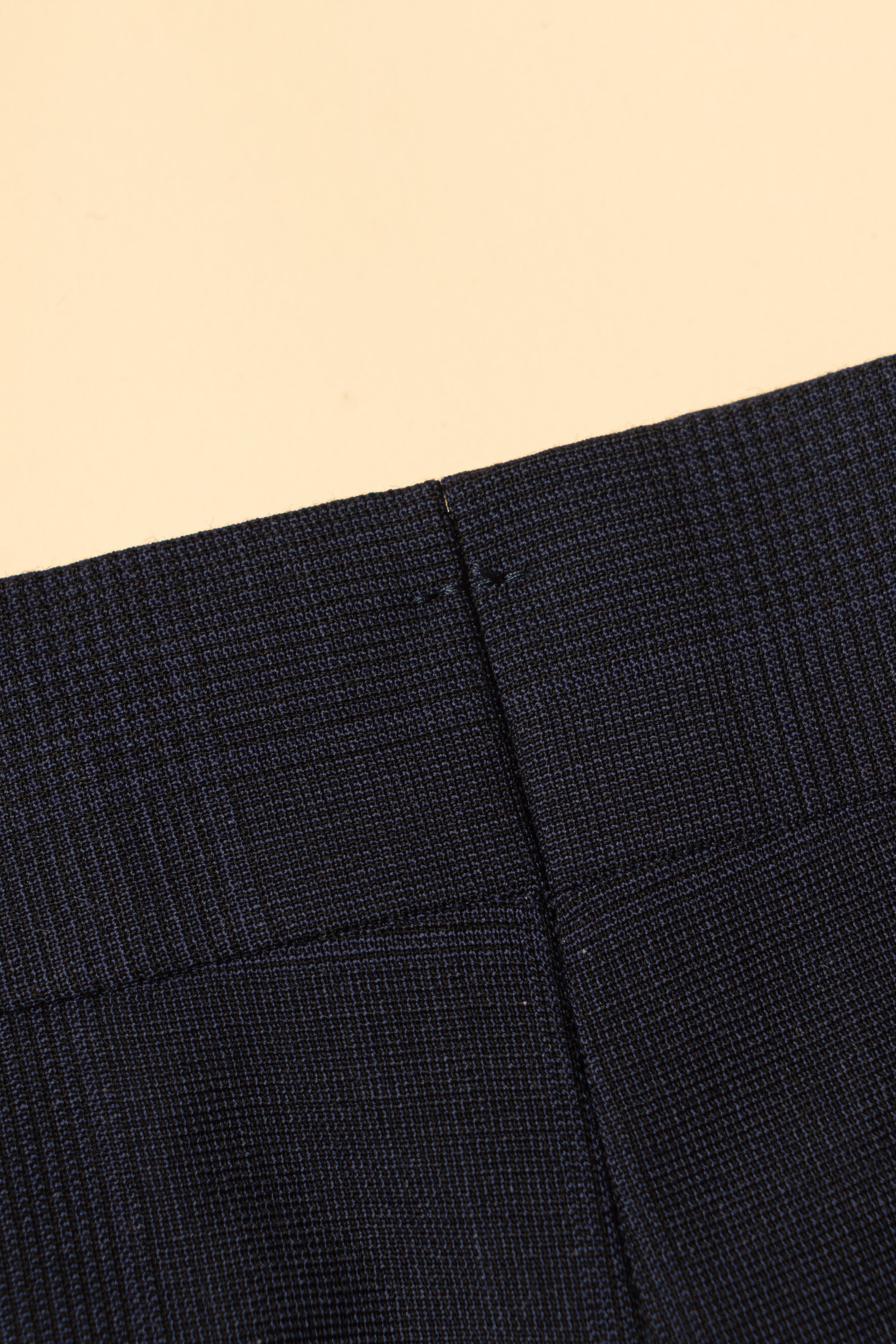 MTO Steel Navy Glen Check 140s Open Weave Wool Suit #754