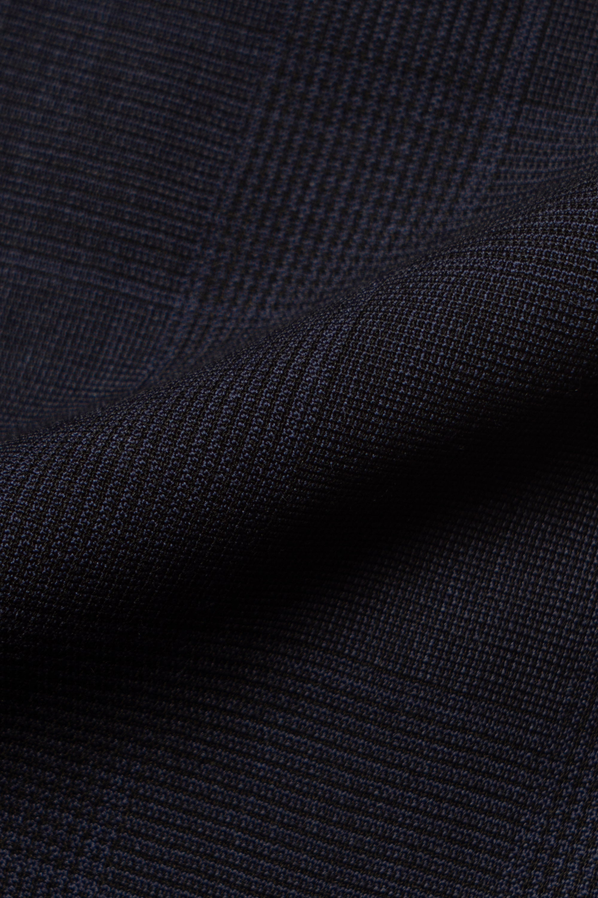 MTO Steel Navy Glen Check 140s Open Weave Wool Suit #754