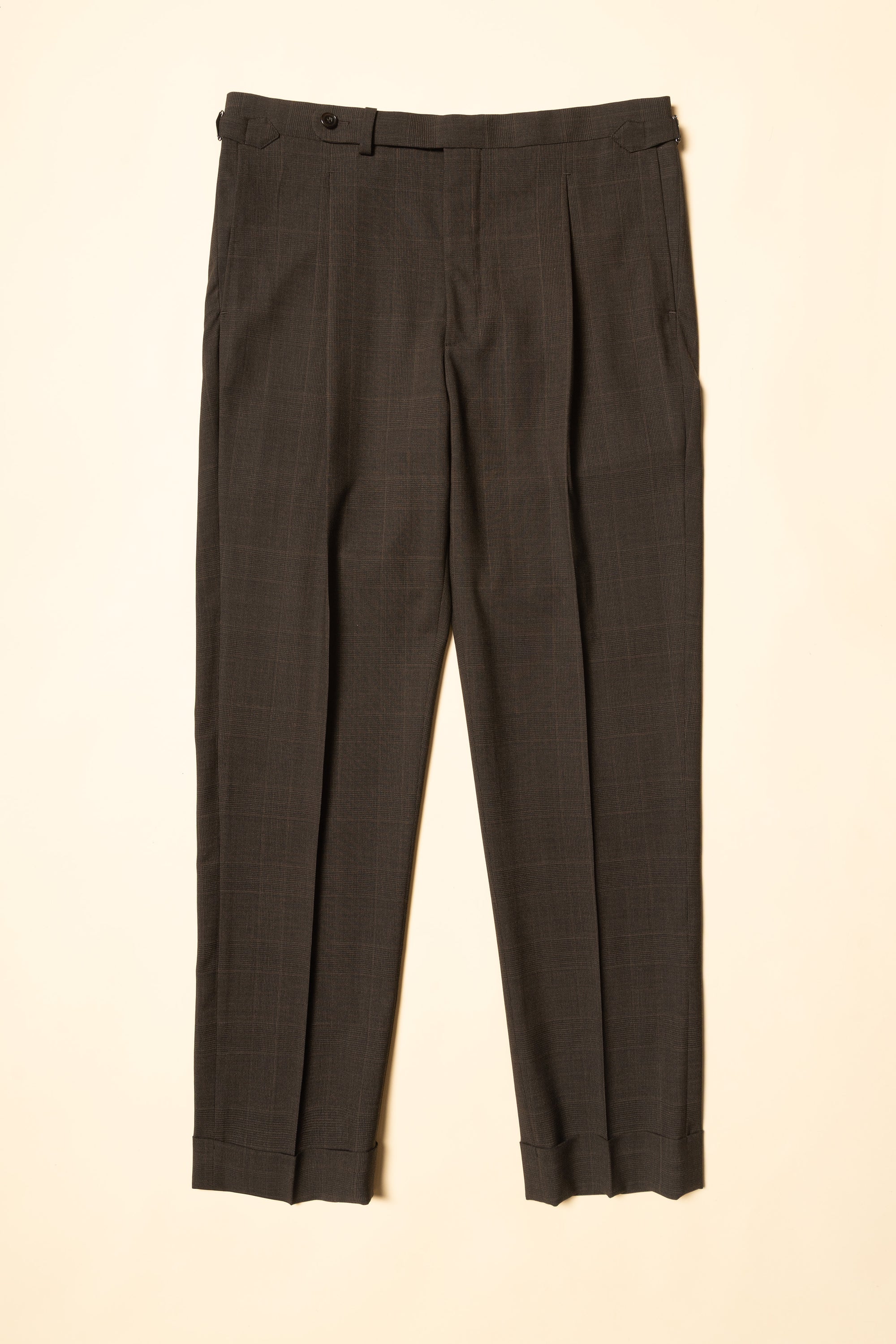 MTO Dark Brown Glen Check 140s Open Weave Wool Suit #752
