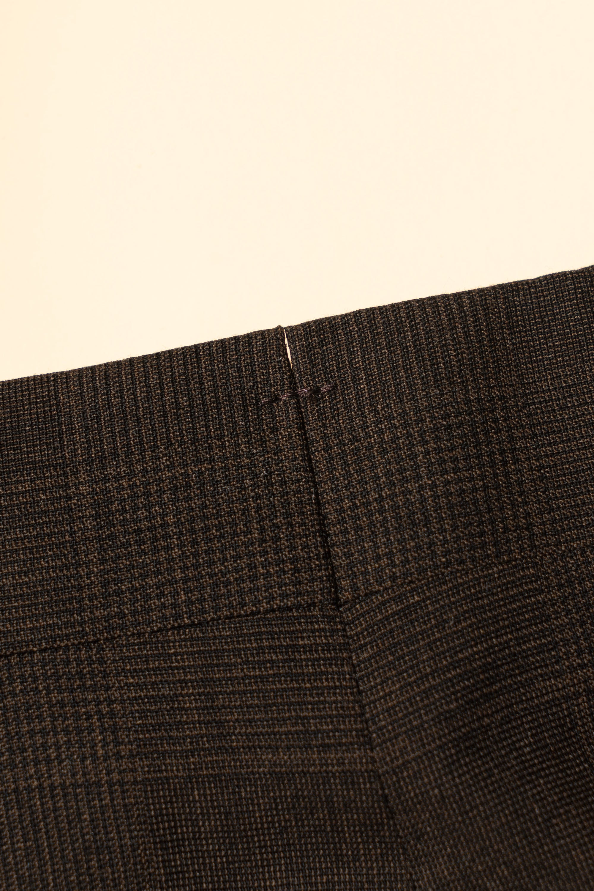 MTO Dark Brown Glen Check 140s Open Weave Wool Suit #752