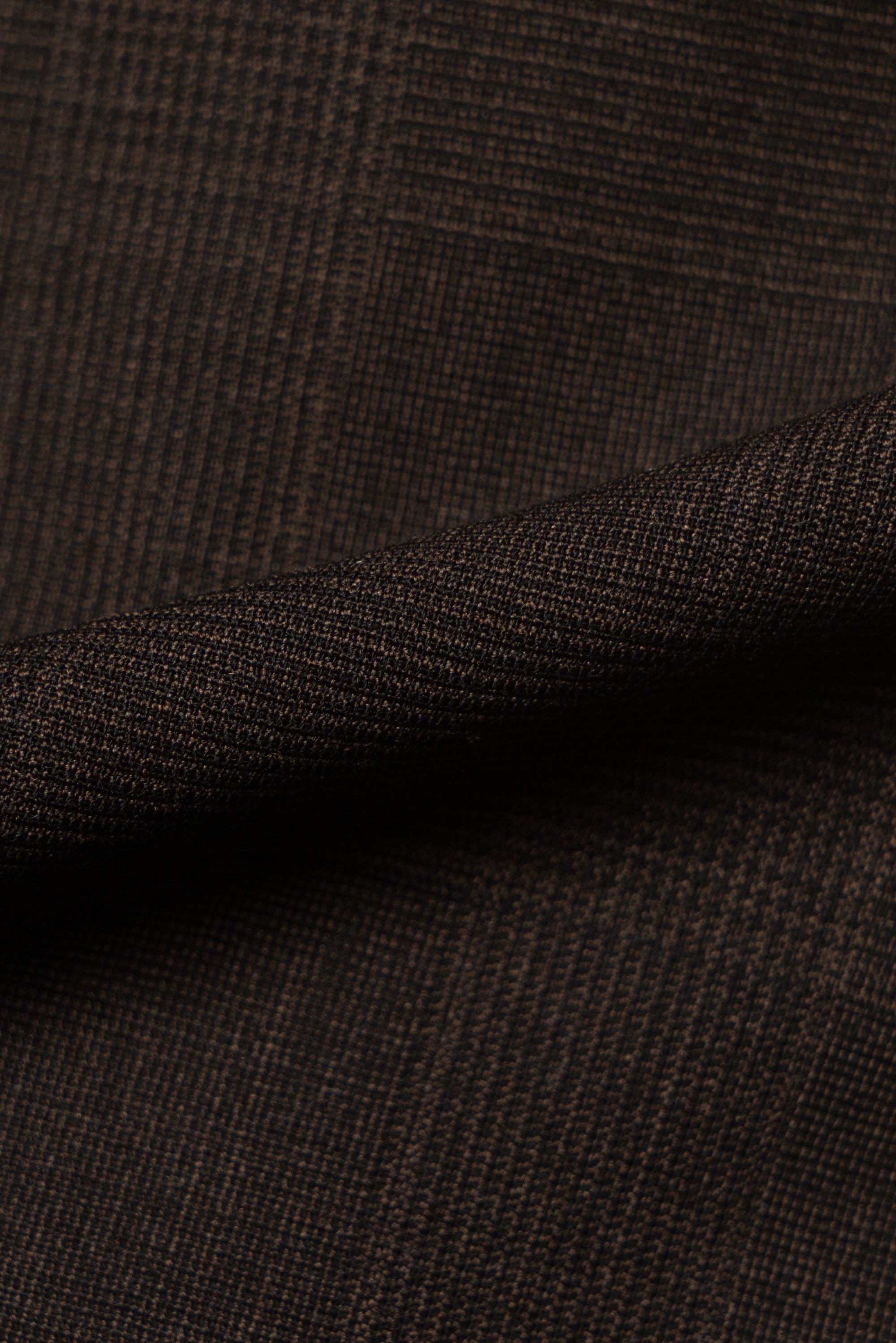 MTO Dark Brown Glen Check 140s Open Weave Wool Suit #752