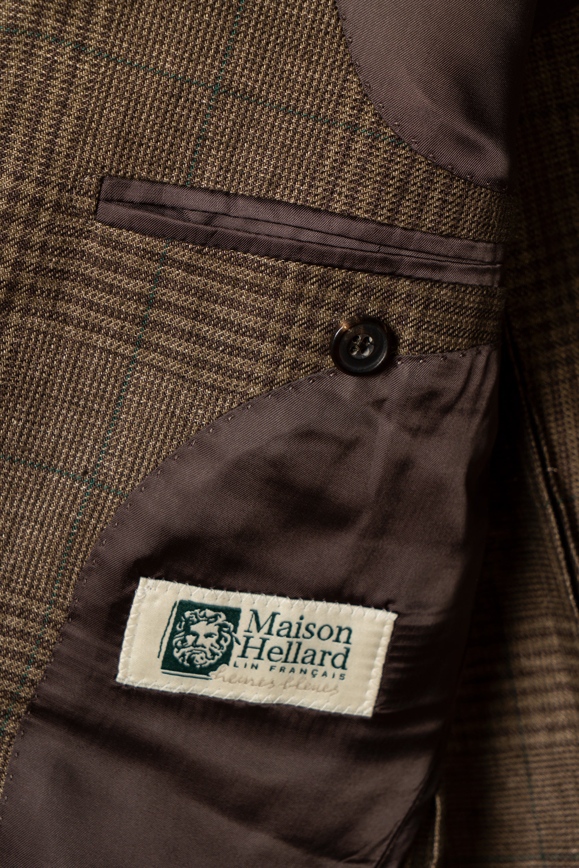 MTO Brown Green Glen Check Linen Jacket #497