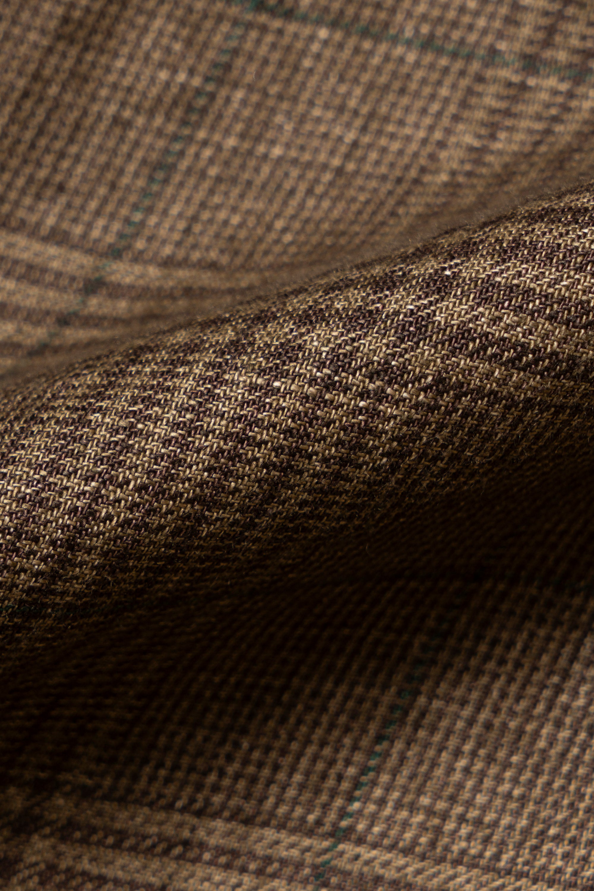 MTO Brown Green Glen Check Linen Jacket #497