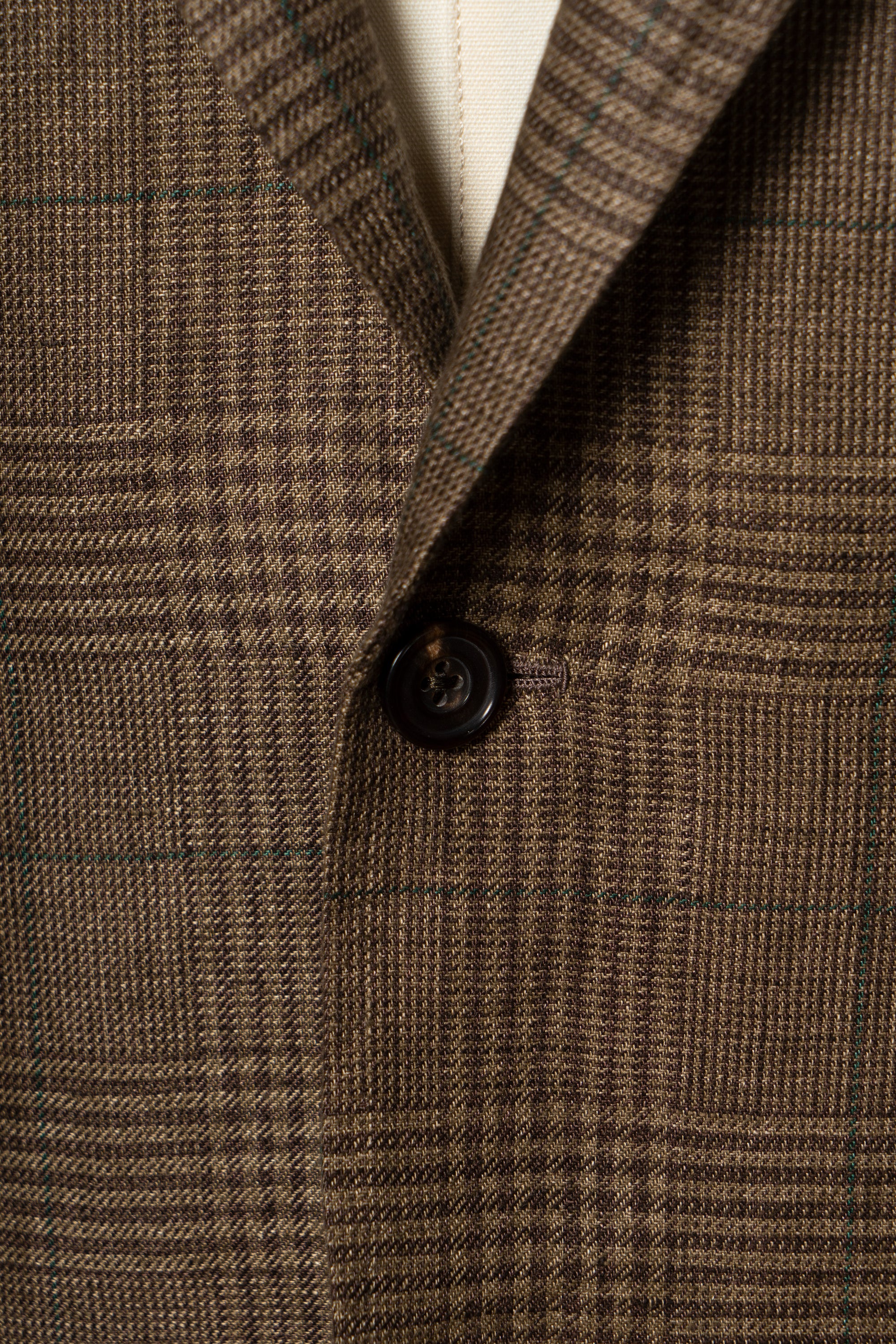 MTO Brown Green Glen Check Linen Jacket #497
