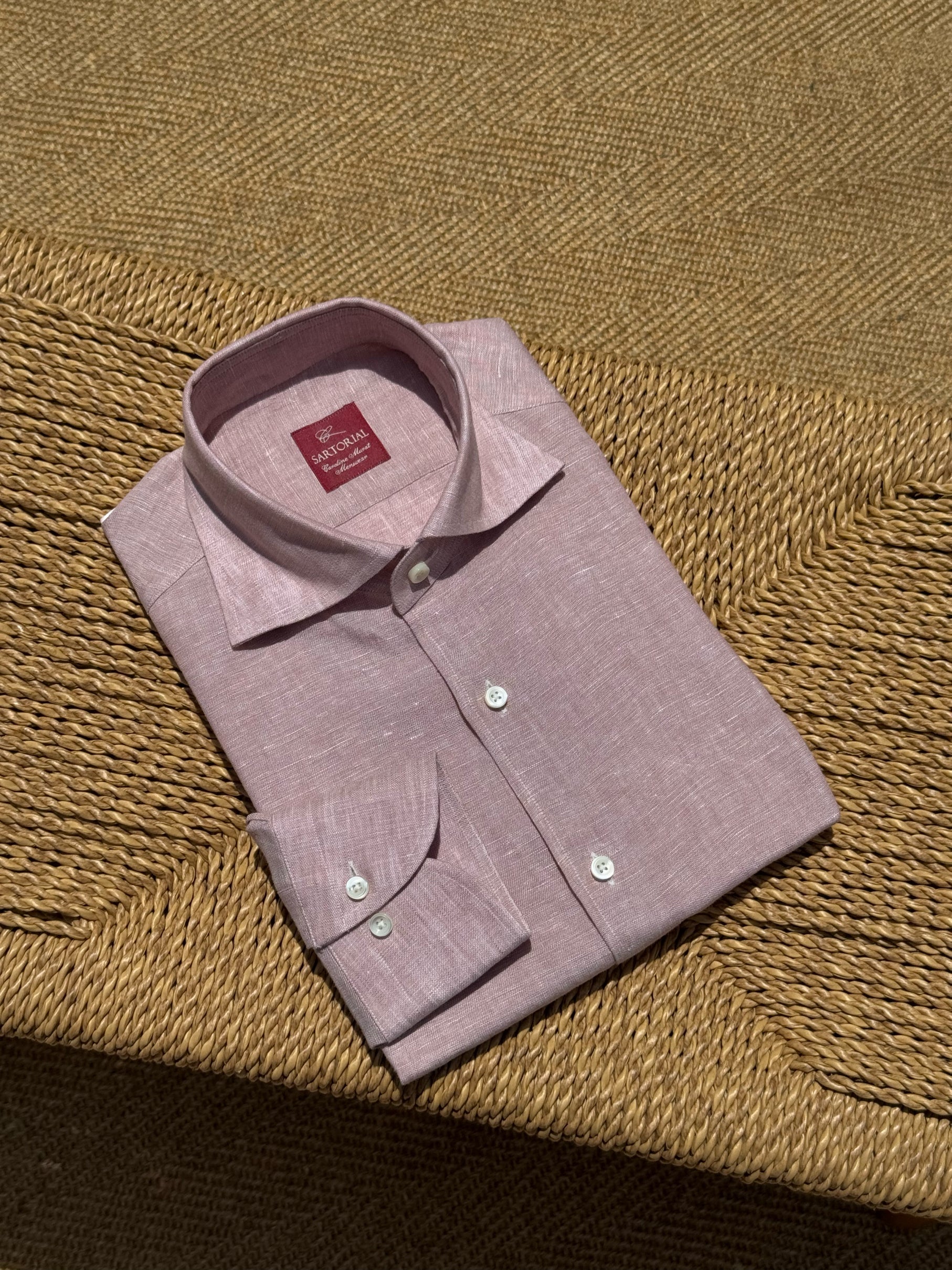Chalky Pink / Florence Yellow Linen Shirt #XS8 #XS12
