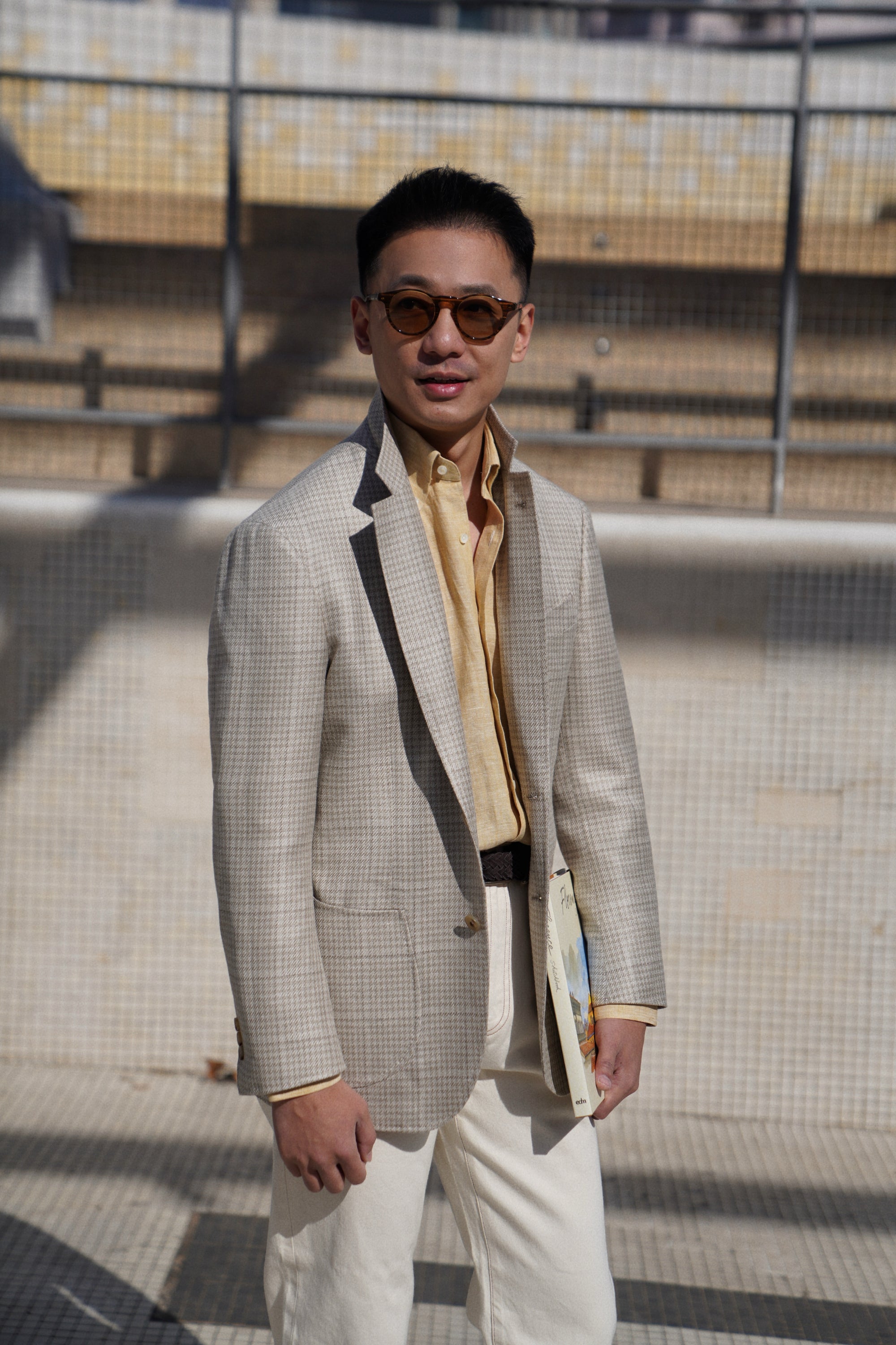 Chalky Pink / Florence Yellow Linen Shirt #XS8 #XS12