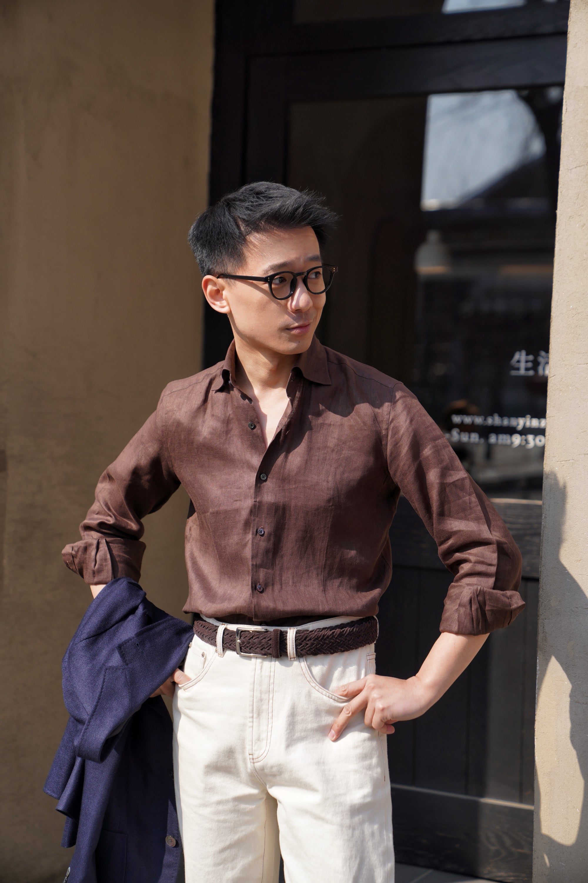 Mocha Linen Shirt #XS24