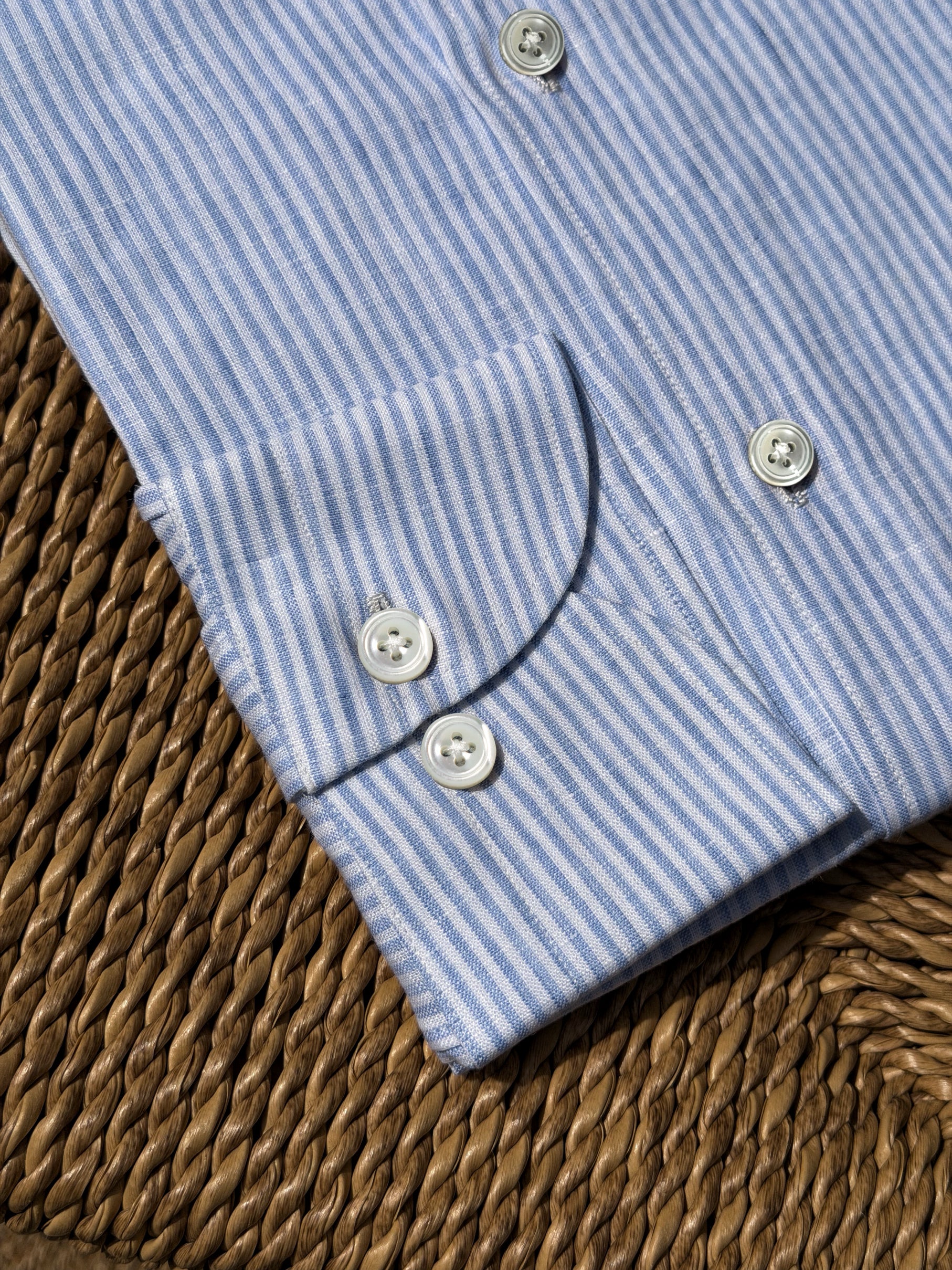 Burgundy Stripe / Blue Stripe Linen Shirt #XSDH25 #XSDH26