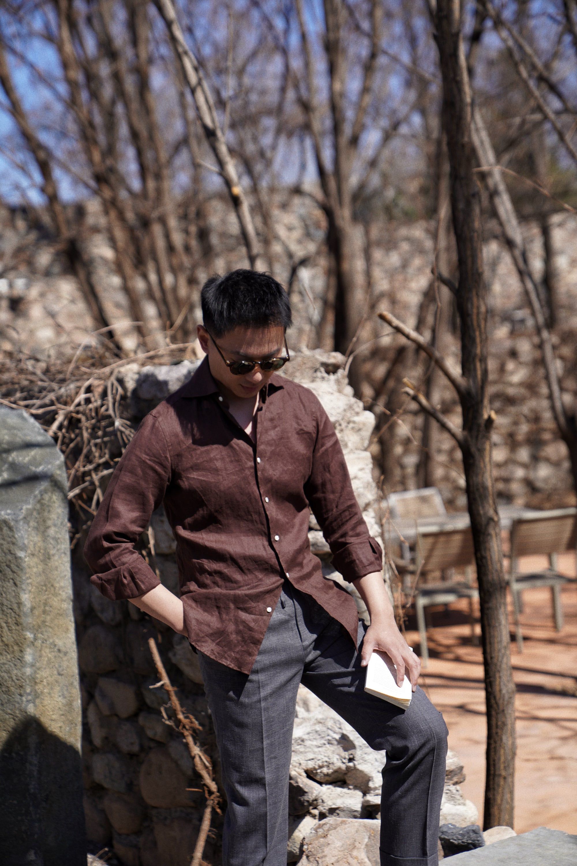 Mocha Linen Shirt #XS24