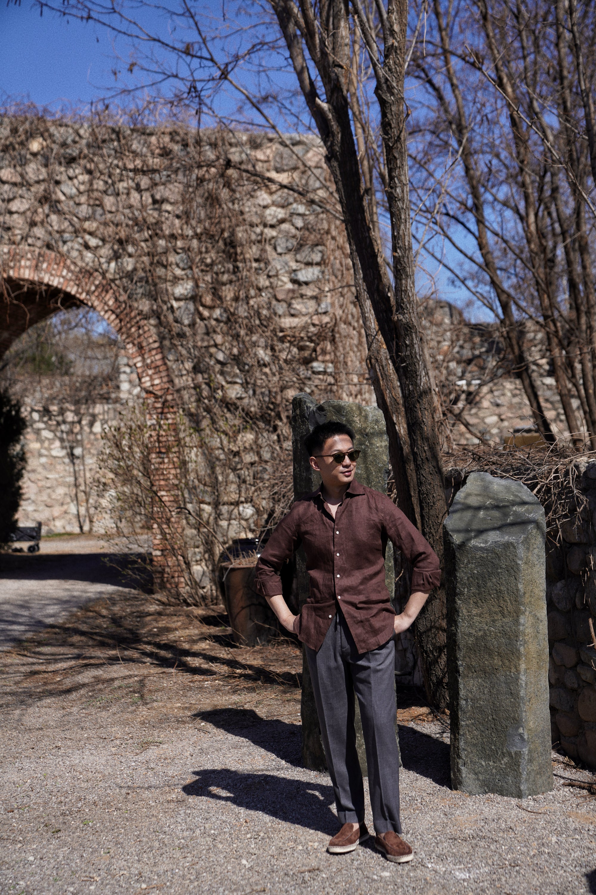 Mocha Linen Shirt #XS24
