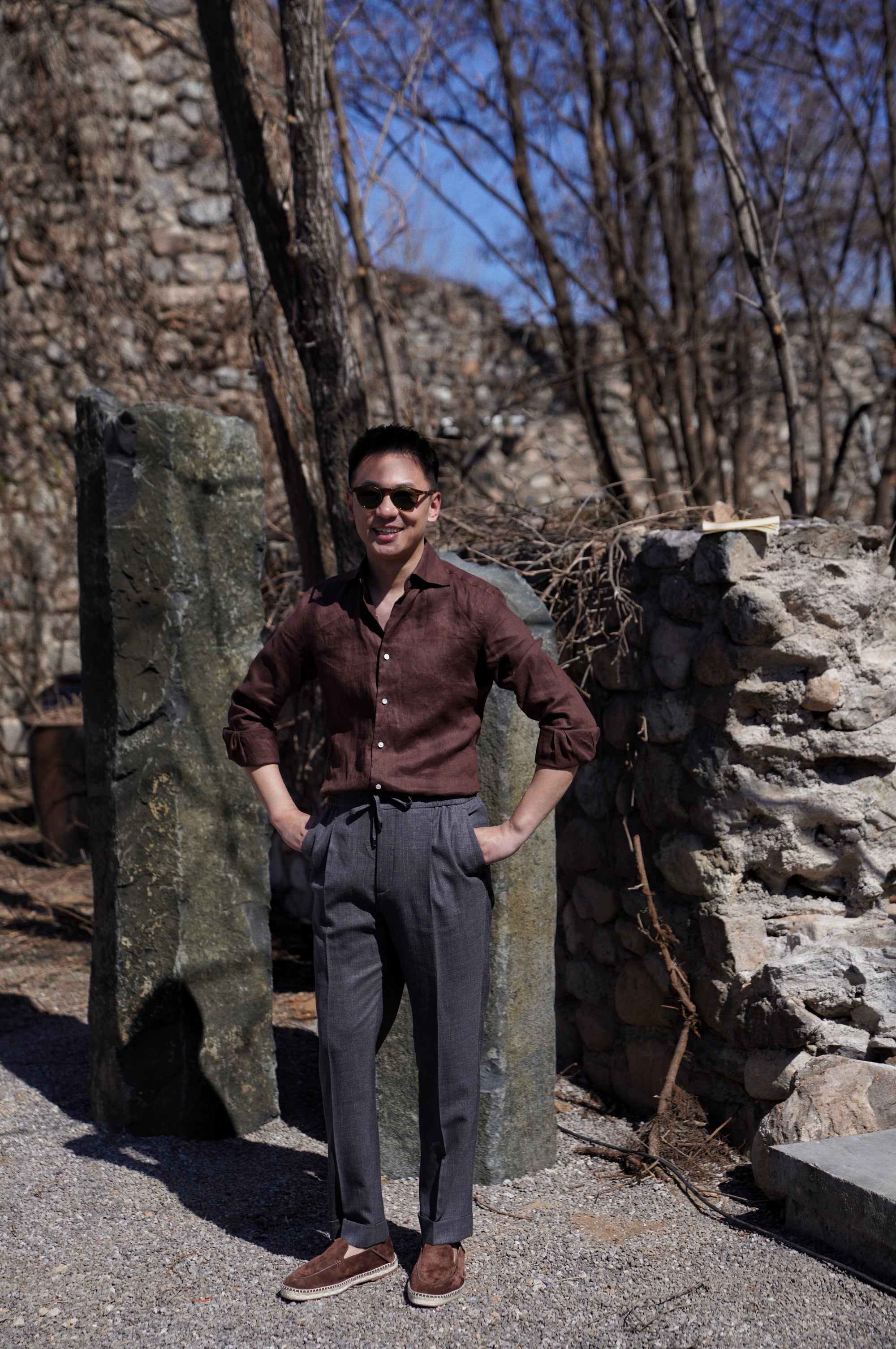 Mocha Linen Shirt #XS24