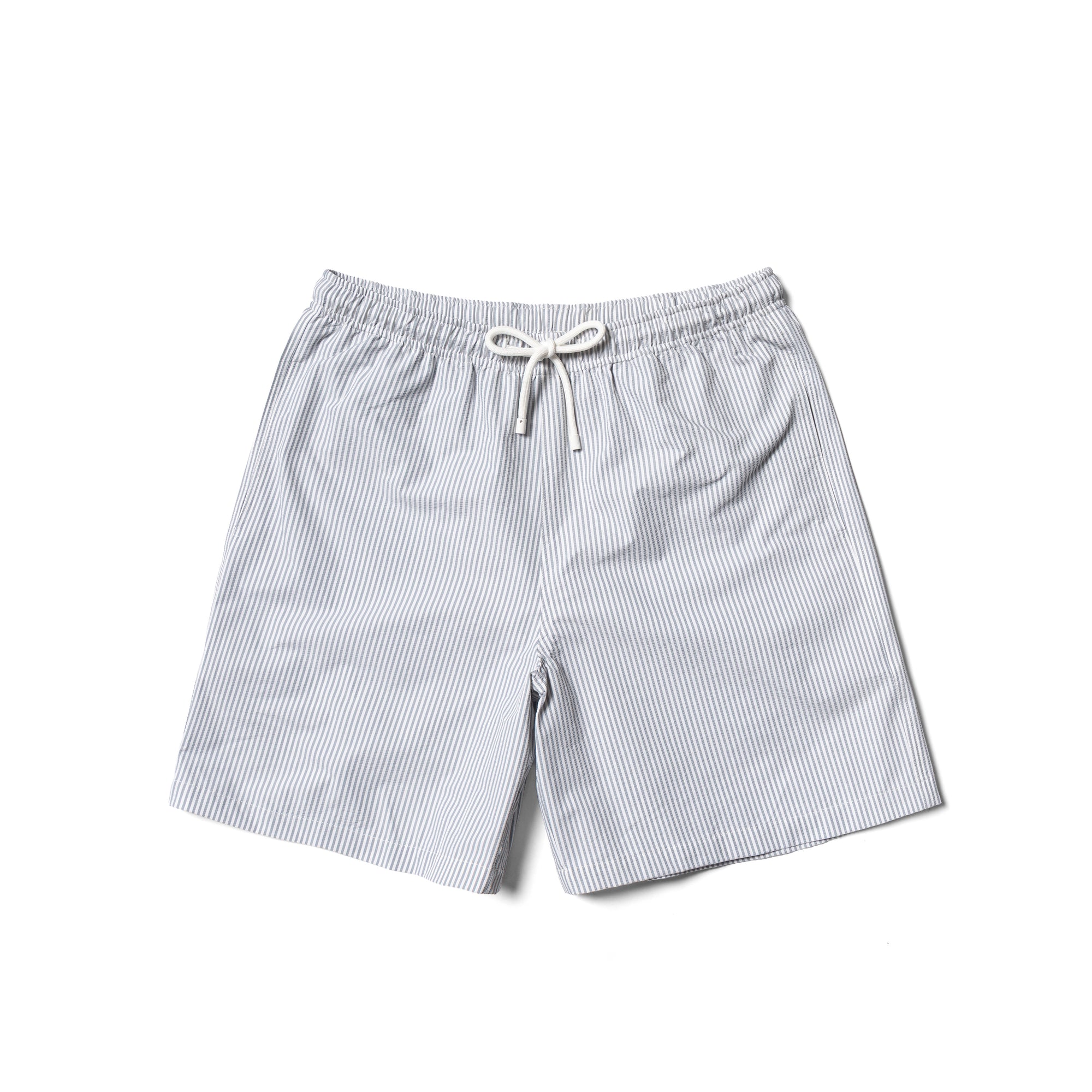 Seersucker Drawstring Beach Shorts